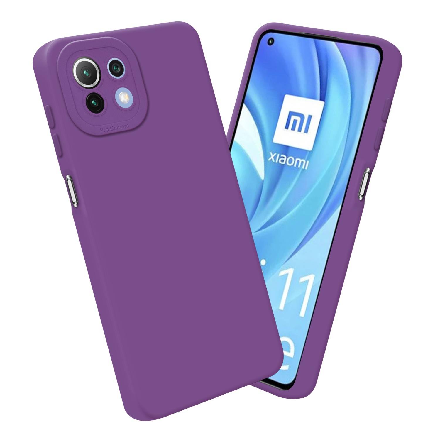 Cadorabo Hülle für Xiaomi Mi 11 LITE (4G / 5G) / 11 LITE NE Schutz Hülle in Lila TPU Silikon Etui Case Handyhülle
