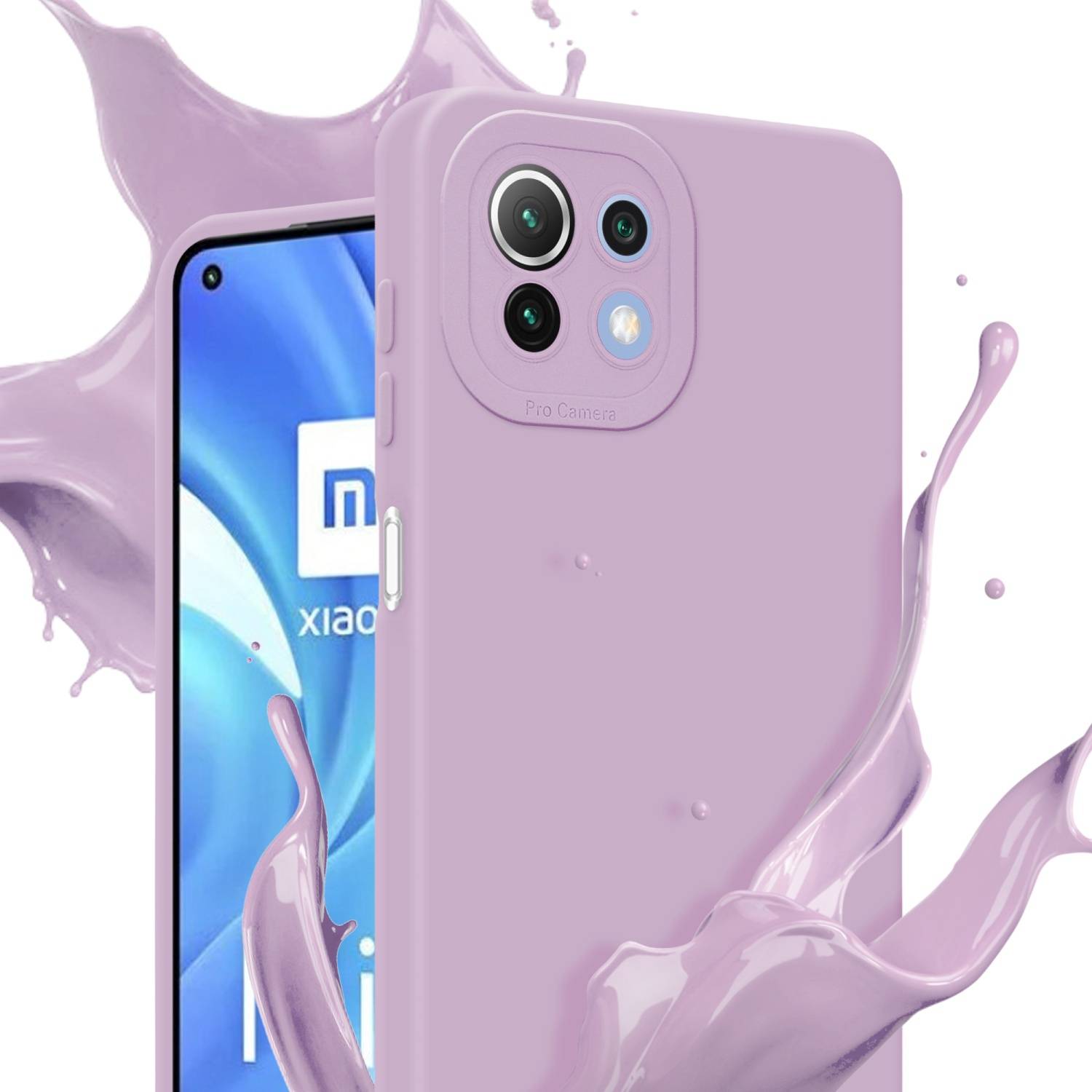 Cadorabo Hülle für Xiaomi Mi 11 LITE (4G / 5G) / 11 LITE NE Schutz Hülle in Rosa TPU Silikon Etui Case Handyhülle