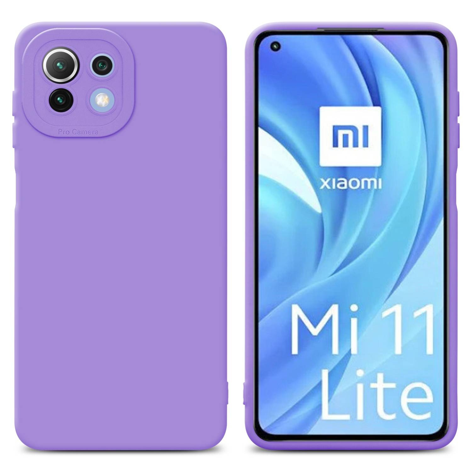 Cadorabo Hülle für Xiaomi Mi 11 LITE (4G / 5G) / 11 LITE NE Schutz Hülle in Lila TPU Silikon Etui Case Handyhülle
