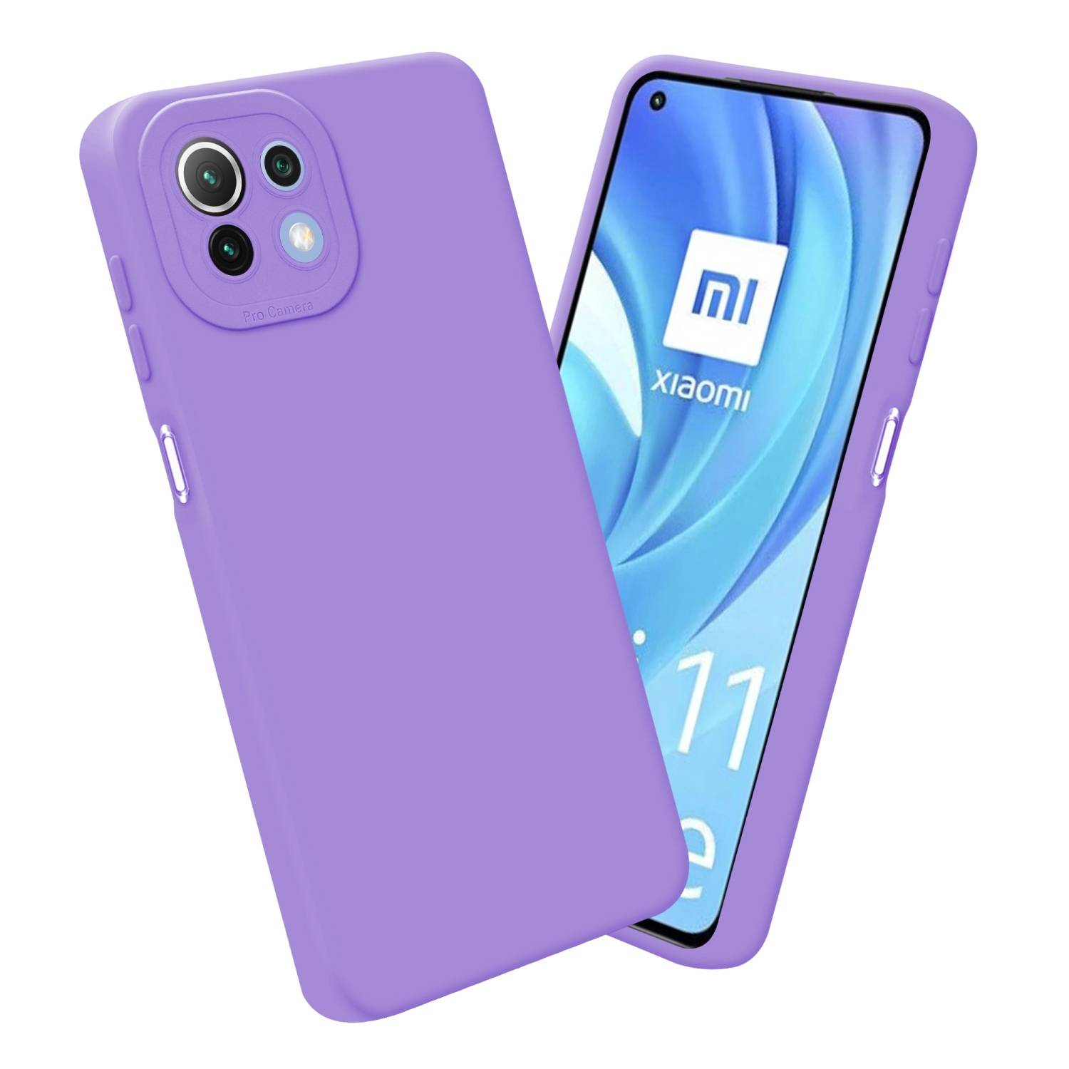 Cadorabo Hülle für Xiaomi Mi 11 LITE (4G / 5G) / 11 LITE NE Schutz Hülle in Lila TPU Silikon Etui Case Handyhülle