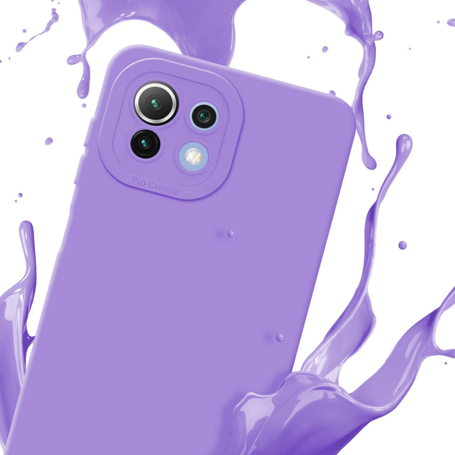 Cadorabo Hülle für Xiaomi Mi 11 LITE (4G / 5G) / 11 LITE NE Schutz Hülle in Lila TPU Silikon Etui Case Handyhülle