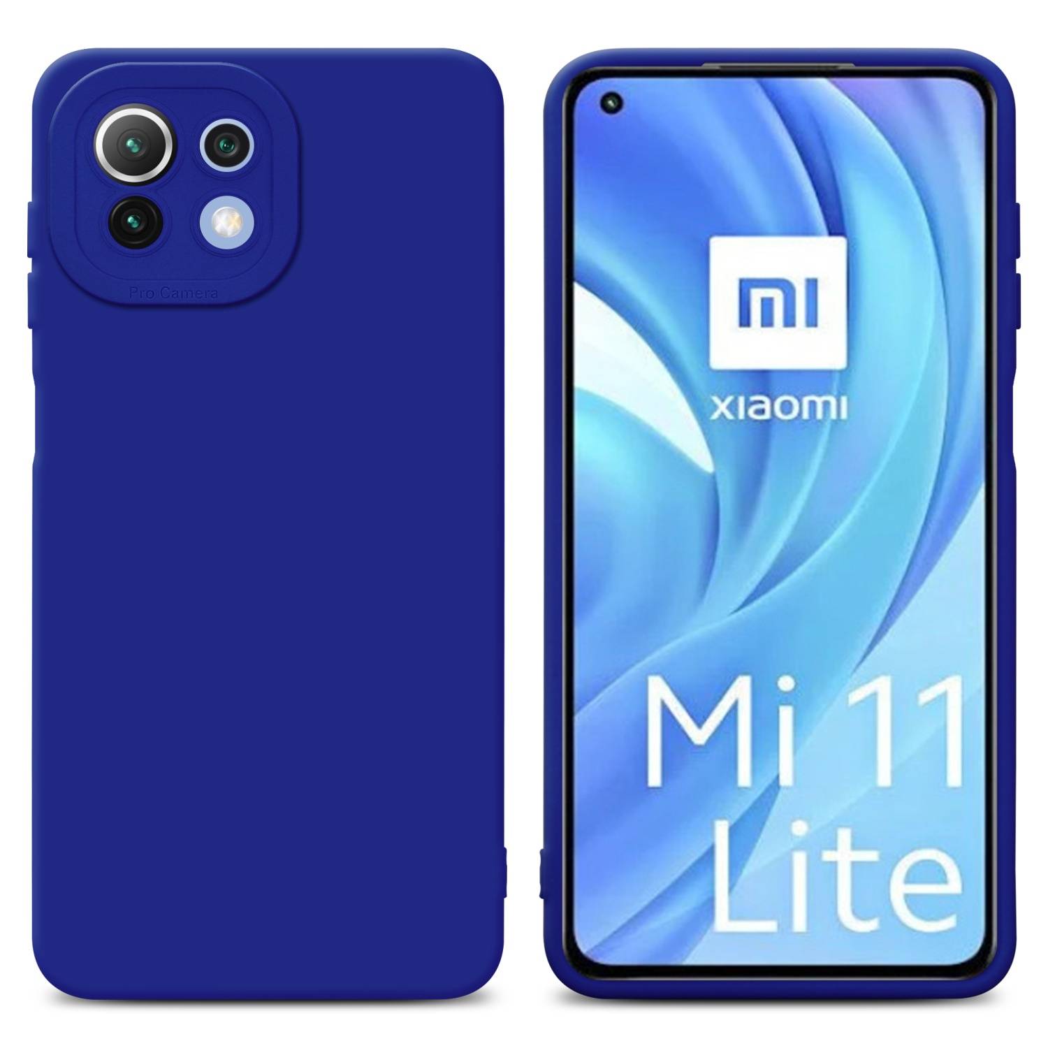 Cadorabo Hülle für Xiaomi Mi 11 LITE (4G / 5G) / 11 LITE NE Schutz Hülle in Blau TPU Silikon Etui Case Handyhülle