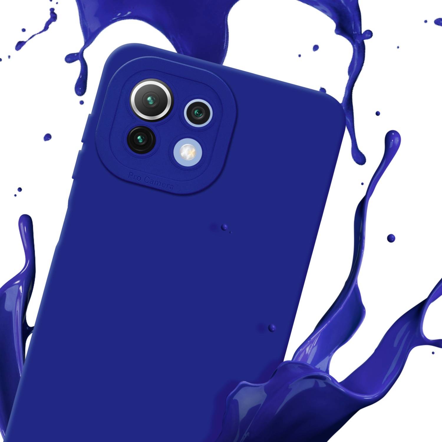 Cadorabo Hülle für Xiaomi Mi 11 LITE (4G / 5G) / 11 LITE NE Schutz Hülle in Blau TPU Silikon Etui Case Handyhülle