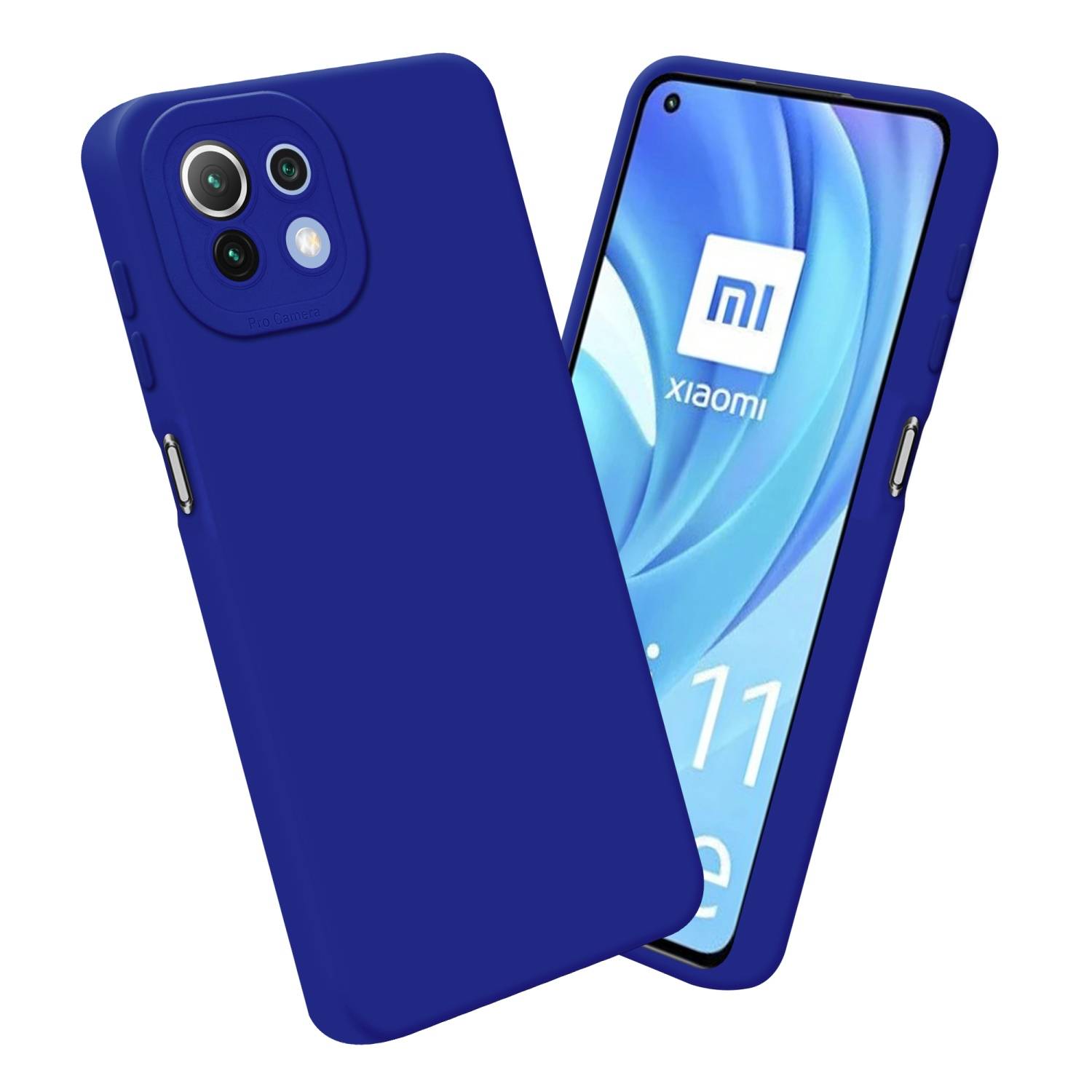 Cadorabo Hülle für Xiaomi Mi 11 LITE (4G / 5G) / 11 LITE NE Schutz Hülle in Blau TPU Silikon Etui Case Handyhülle