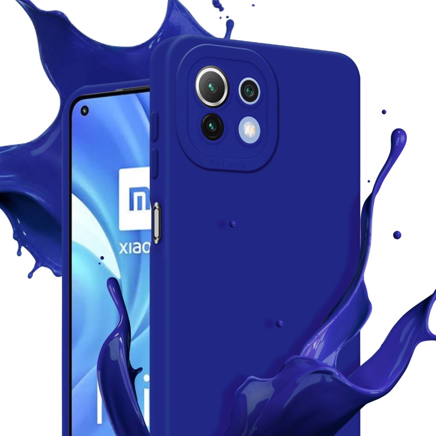 Cadorabo Hülle für Xiaomi Mi 11 LITE (4G / 5G) / 11 LITE NE Schutz Hülle in Blau TPU Silikon Etui Case Handyhülle