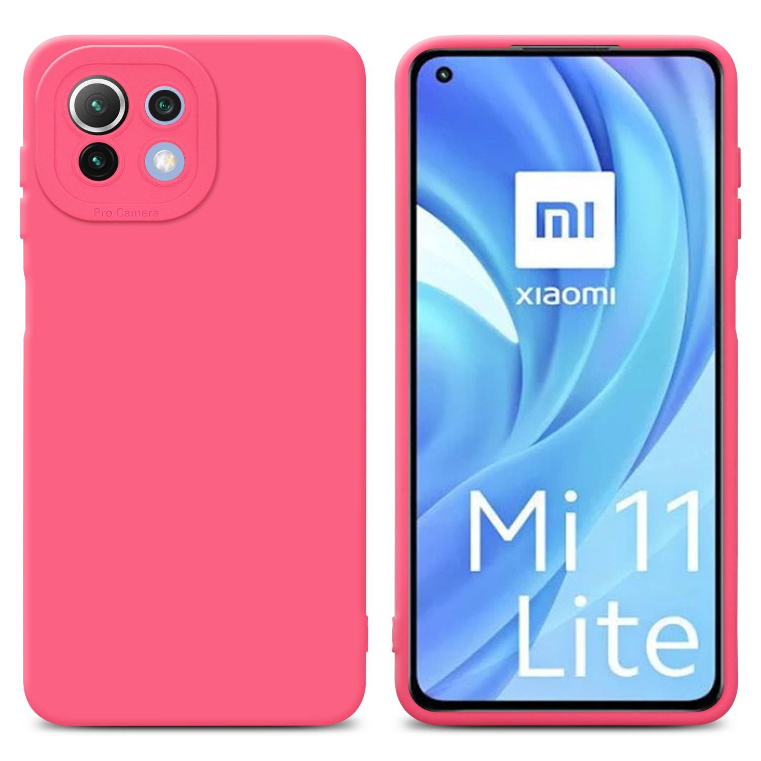 Cadorabo Hülle für Xiaomi Mi 11 LITE (4G / 5G) / 11 LITE NE Schutz Hülle in Rot TPU Silikon Etui Case Handyhülle