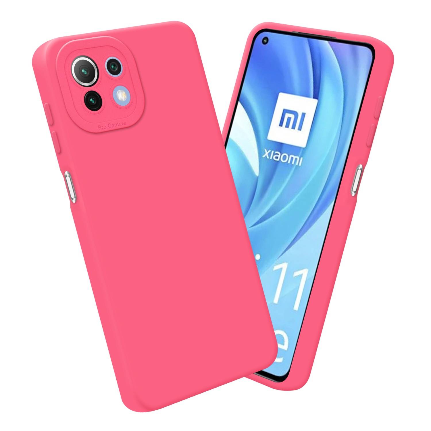 Cadorabo Hülle für Xiaomi Mi 11 LITE (4G / 5G) / 11 LITE NE Schutz Hülle in Rot TPU Silikon Etui Case Handyhülle