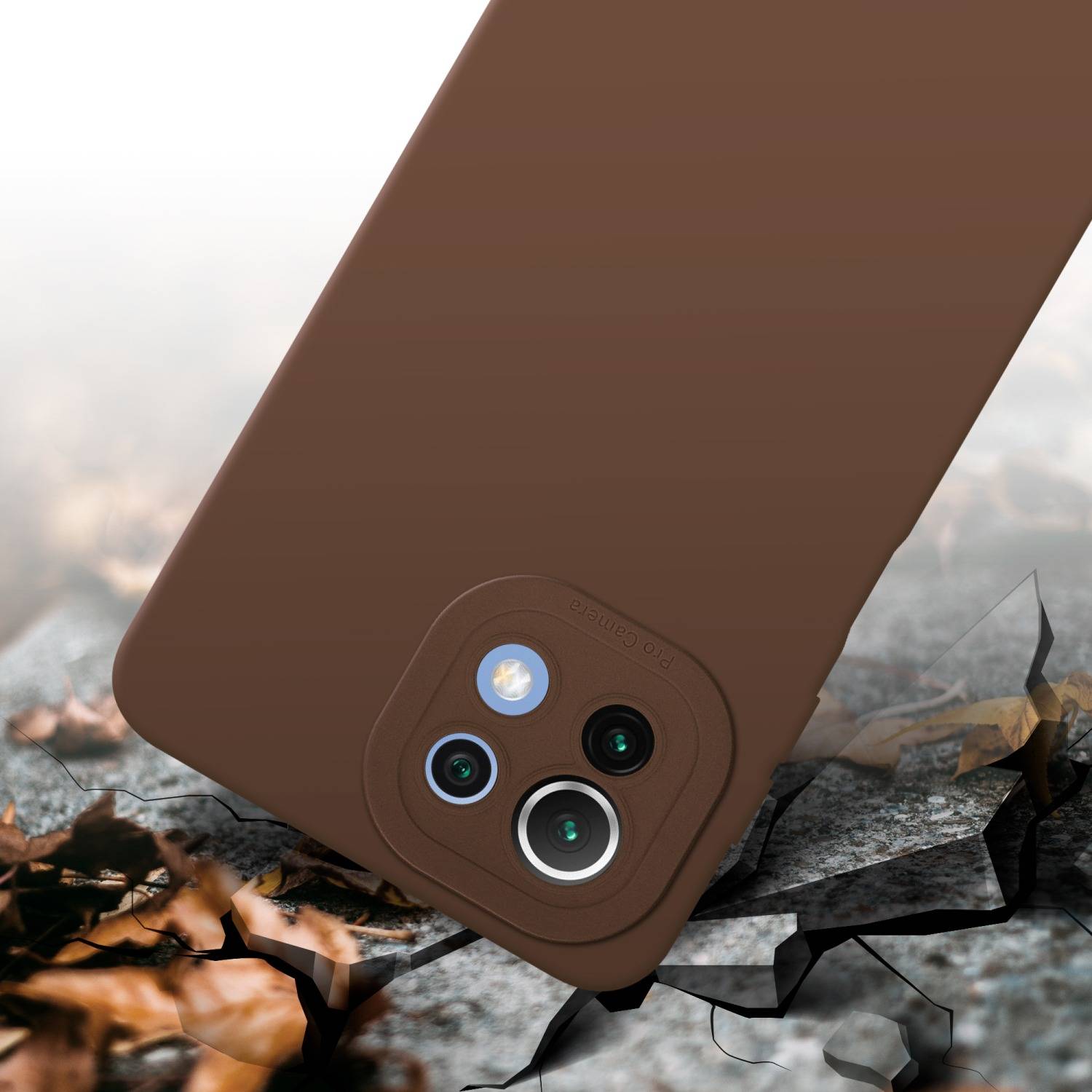 Cadorabo Hülle für Xiaomi Mi 11 LITE (4G / 5G) / 11 LITE NE Schutz Hülle in Braun TPU Silikon Etui Case Handyhülle