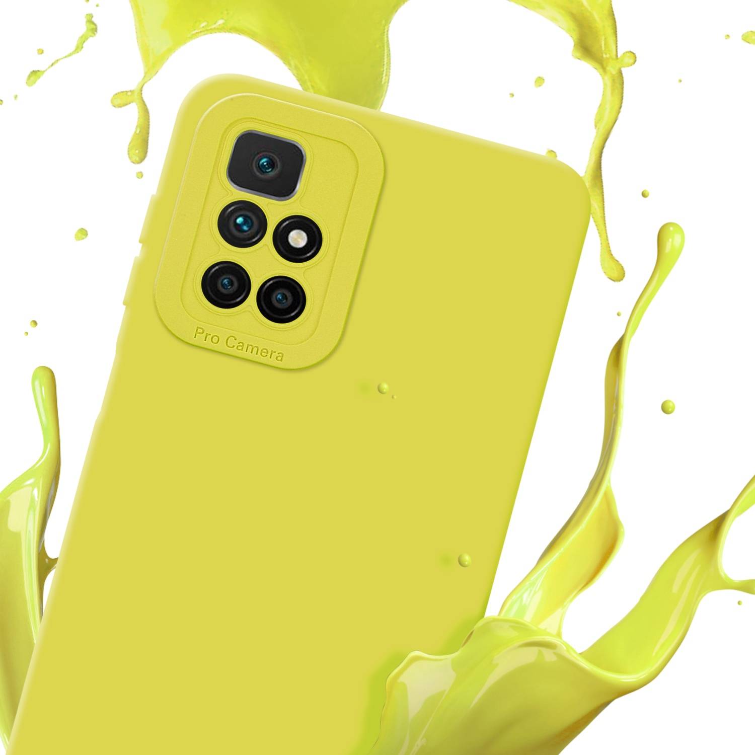 Cadorabo Hülle für Xiaomi RedMi 10 Schutz Hülle in Gelb TPU Silikon Etui Case Handyhülle