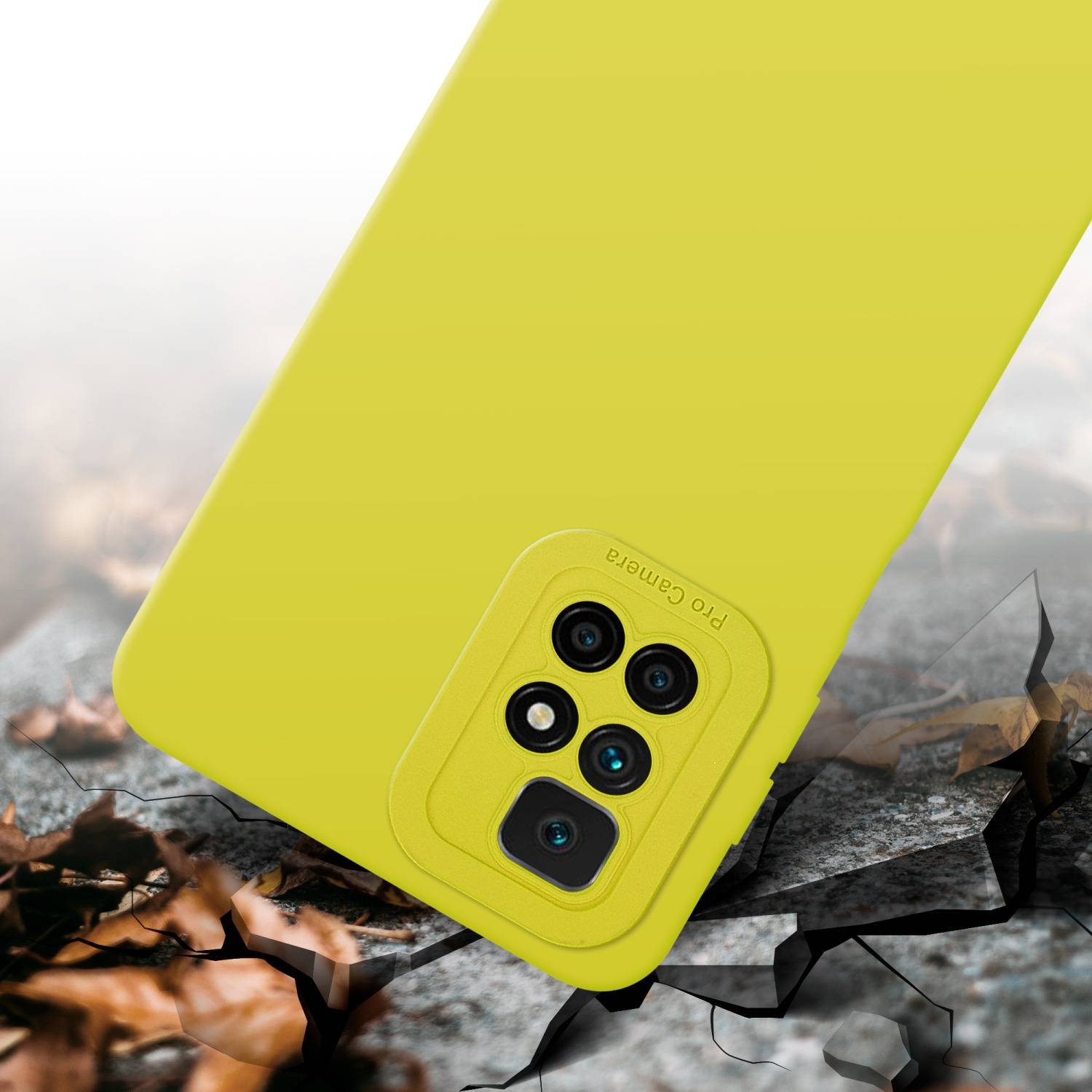 Cadorabo Hülle für Xiaomi RedMi 10 Schutz Hülle in Gelb TPU Silikon Etui Case Handyhülle