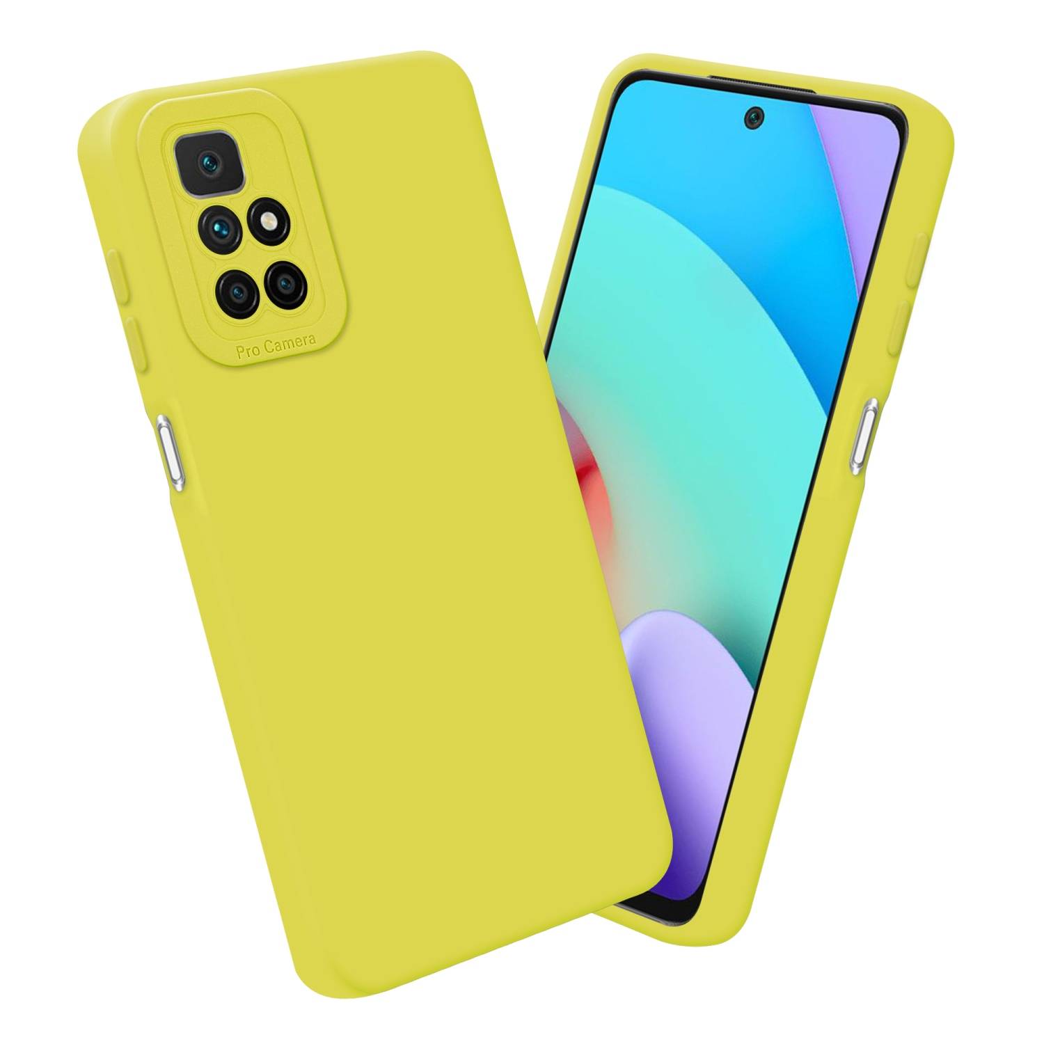 Cadorabo Hülle für Xiaomi RedMi 10 Schutz Hülle in Gelb TPU Silikon Etui Case Handyhülle