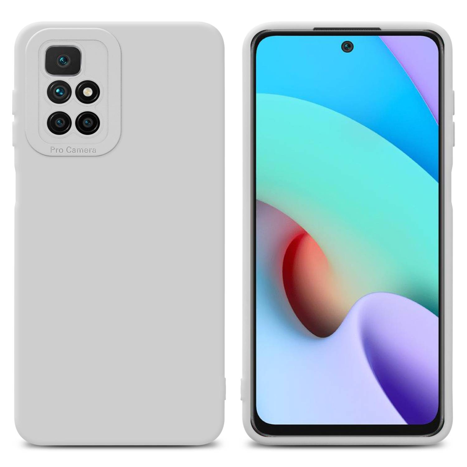 Cadorabo Hülle für Xiaomi RedMi 10 Schutz Hülle in Weiß TPU Silikon Etui Case Handyhülle