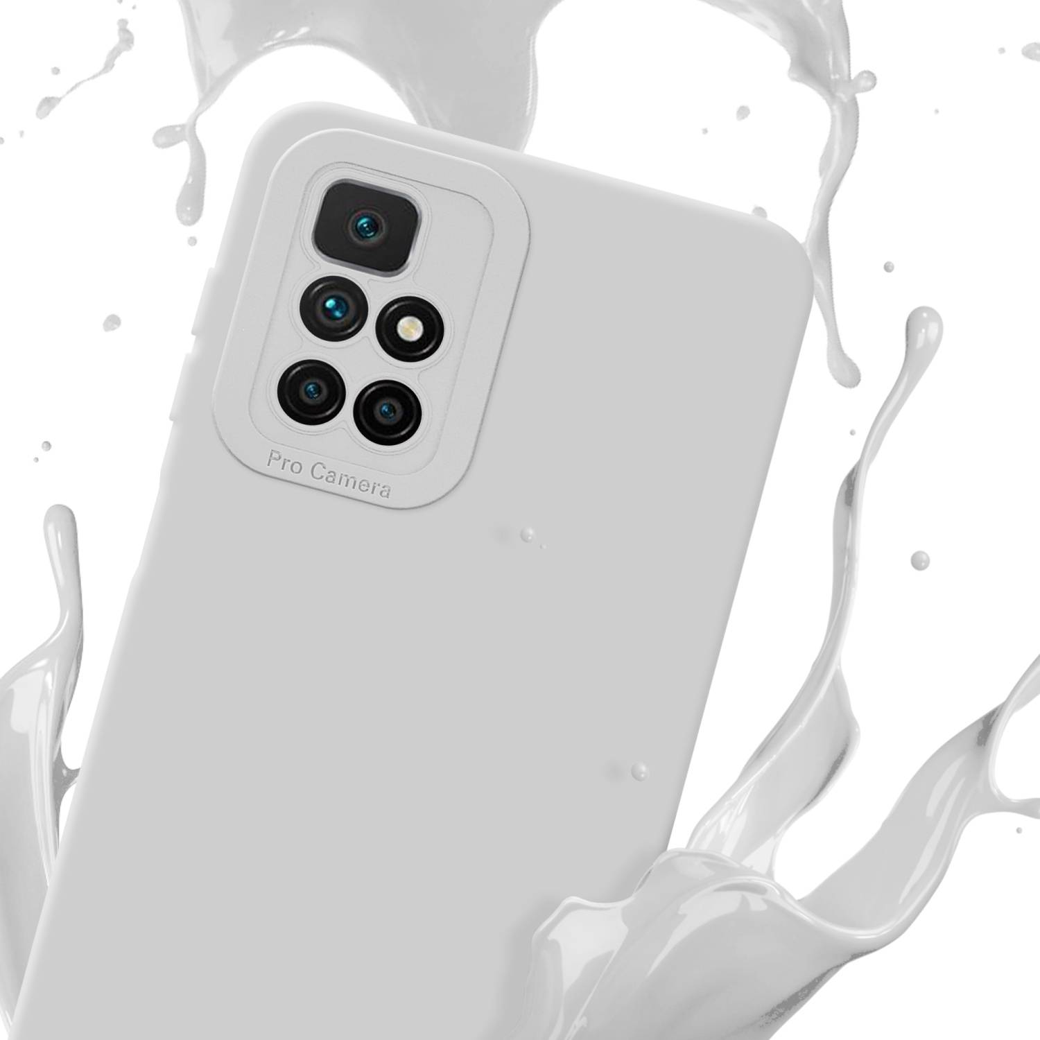 Cadorabo Hülle für Xiaomi RedMi 10 Schutz Hülle in Weiß TPU Silikon Etui Case Handyhülle