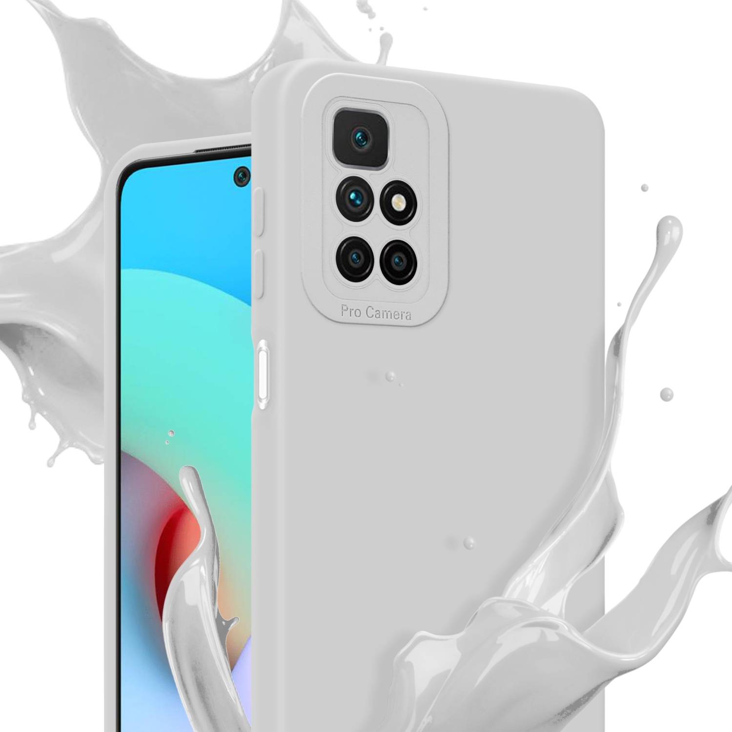 Cadorabo Hülle für Xiaomi RedMi 10 Schutz Hülle in Weiß TPU Silikon Etui Case Handyhülle