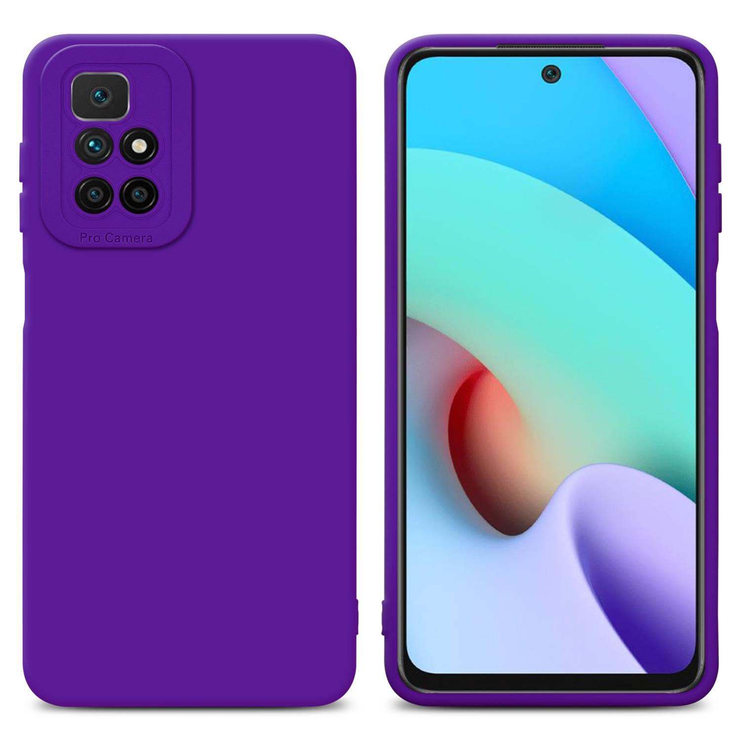 Cadorabo Hülle für Xiaomi RedMi 10 Schutz Hülle in Lila TPU Silikon Etui Case Handyhülle