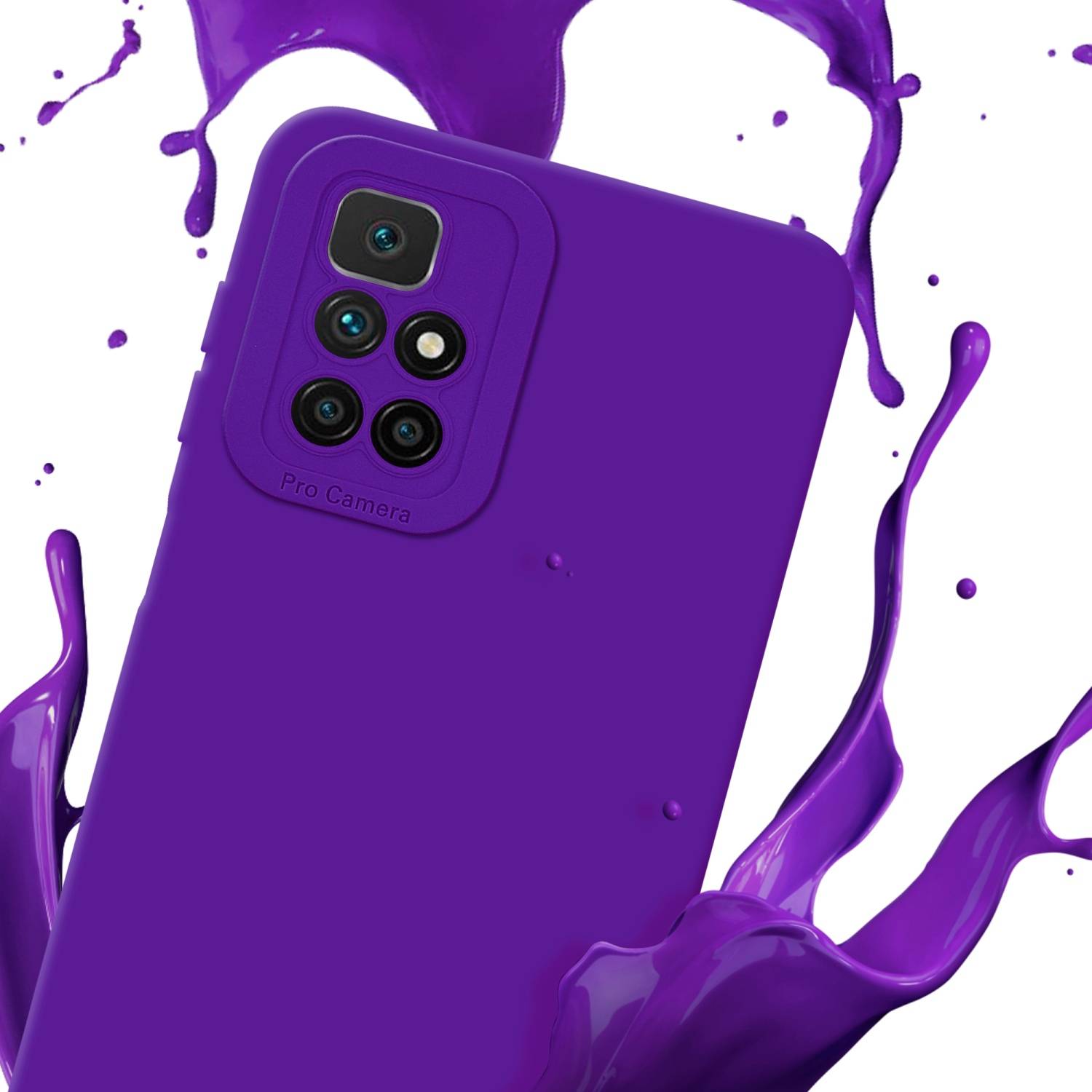 Cadorabo Hülle für Xiaomi RedMi 10 Schutz Hülle in Lila TPU Silikon Etui Case Handyhülle