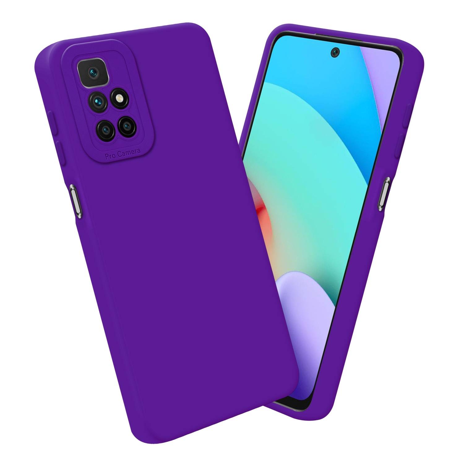 Cadorabo Hülle für Xiaomi RedMi 10 Schutz Hülle in Lila TPU Silikon Etui Case Handyhülle