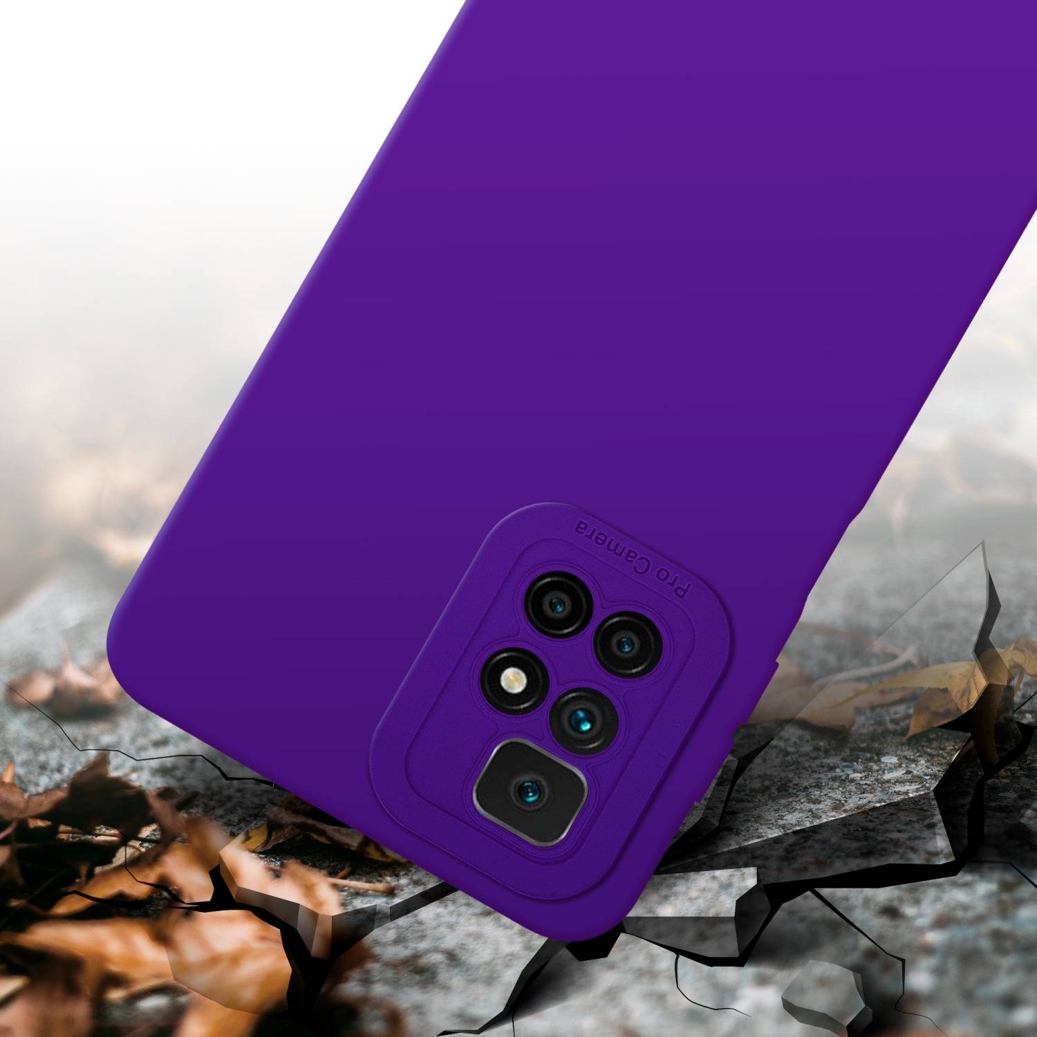 Cadorabo Hülle für Xiaomi RedMi 10 Schutz Hülle in Lila TPU Silikon Etui Case Handyhülle