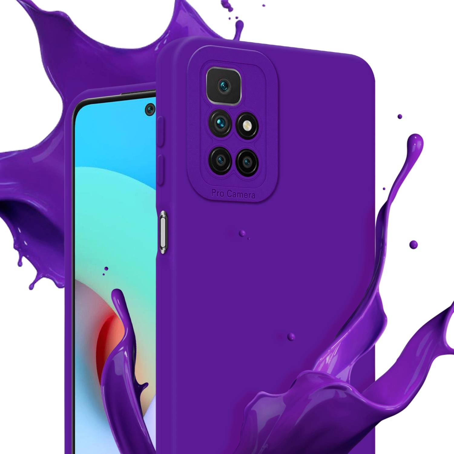 Cadorabo Hülle für Xiaomi RedMi 10 Schutz Hülle in Lila TPU Silikon Etui Case Handyhülle