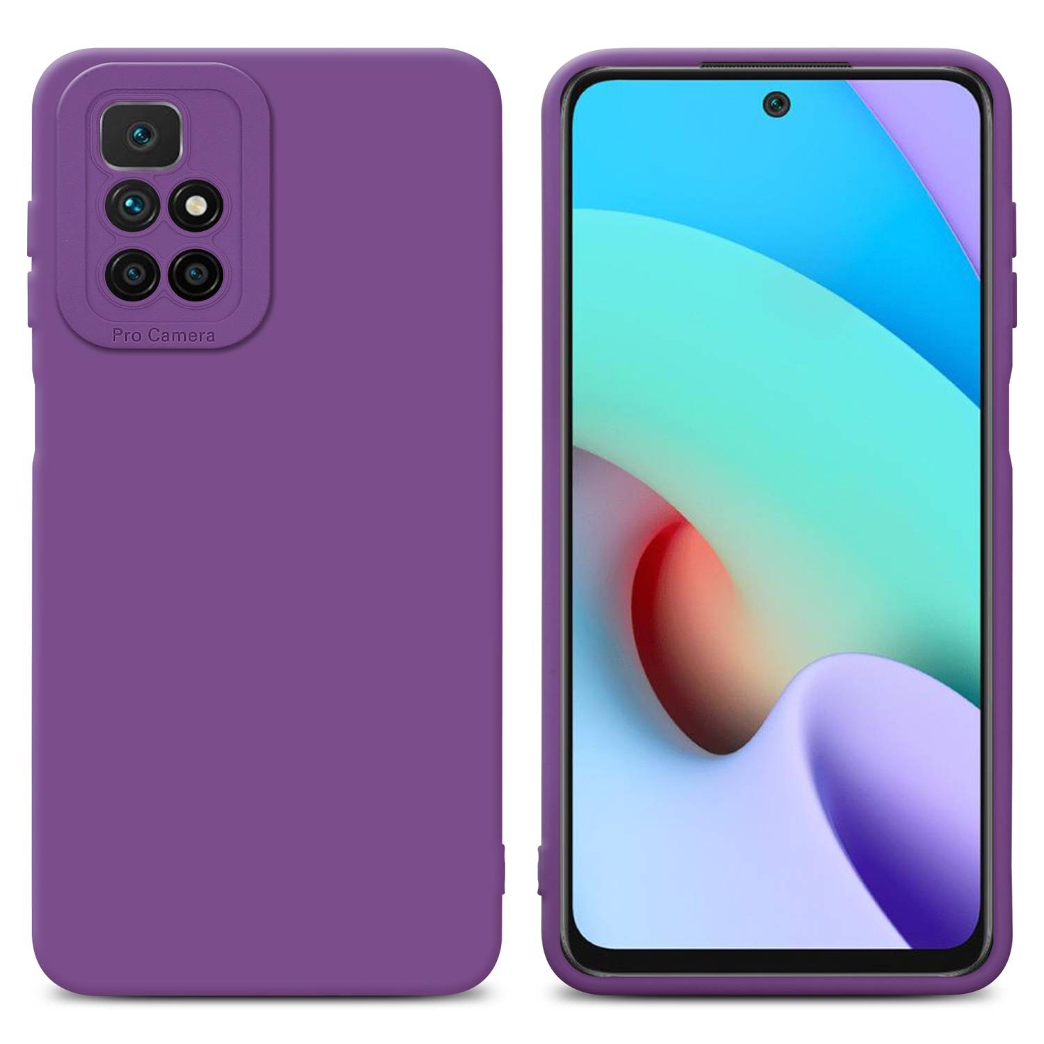 Cadorabo Hülle für Xiaomi RedMi 10 Schutz Hülle in Lila TPU Silikon Etui Case Handyhülle