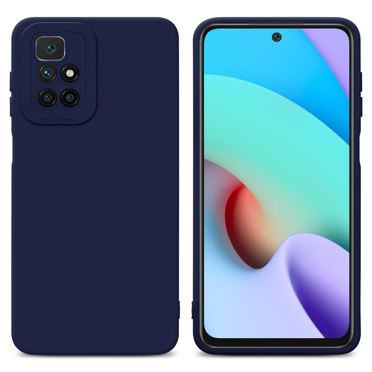 Cadorabo Hülle für Xiaomi RedMi 10 Schutz Hülle in Blau TPU Silikon Etui Case Handyhülle