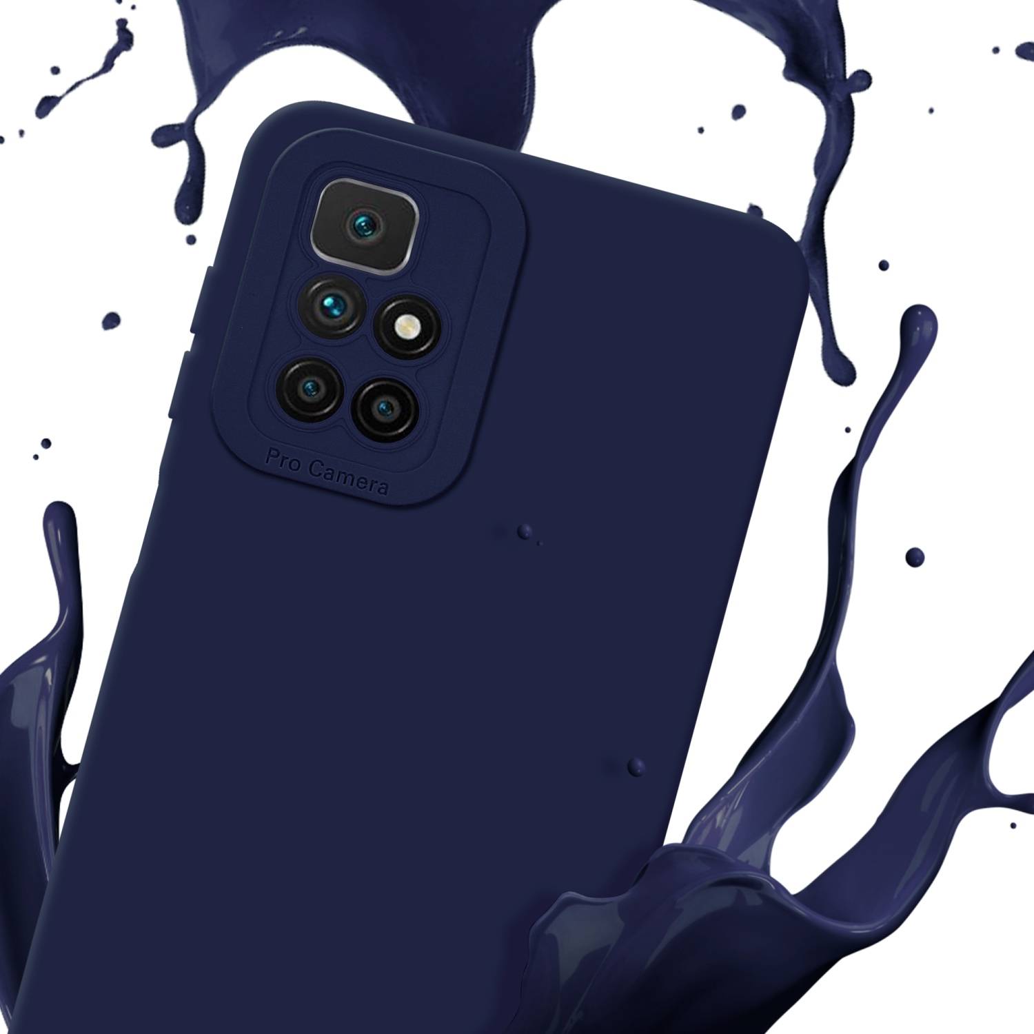 Cadorabo Hülle für Xiaomi RedMi 10 Schutz Hülle in Blau TPU Silikon Etui Case Handyhülle