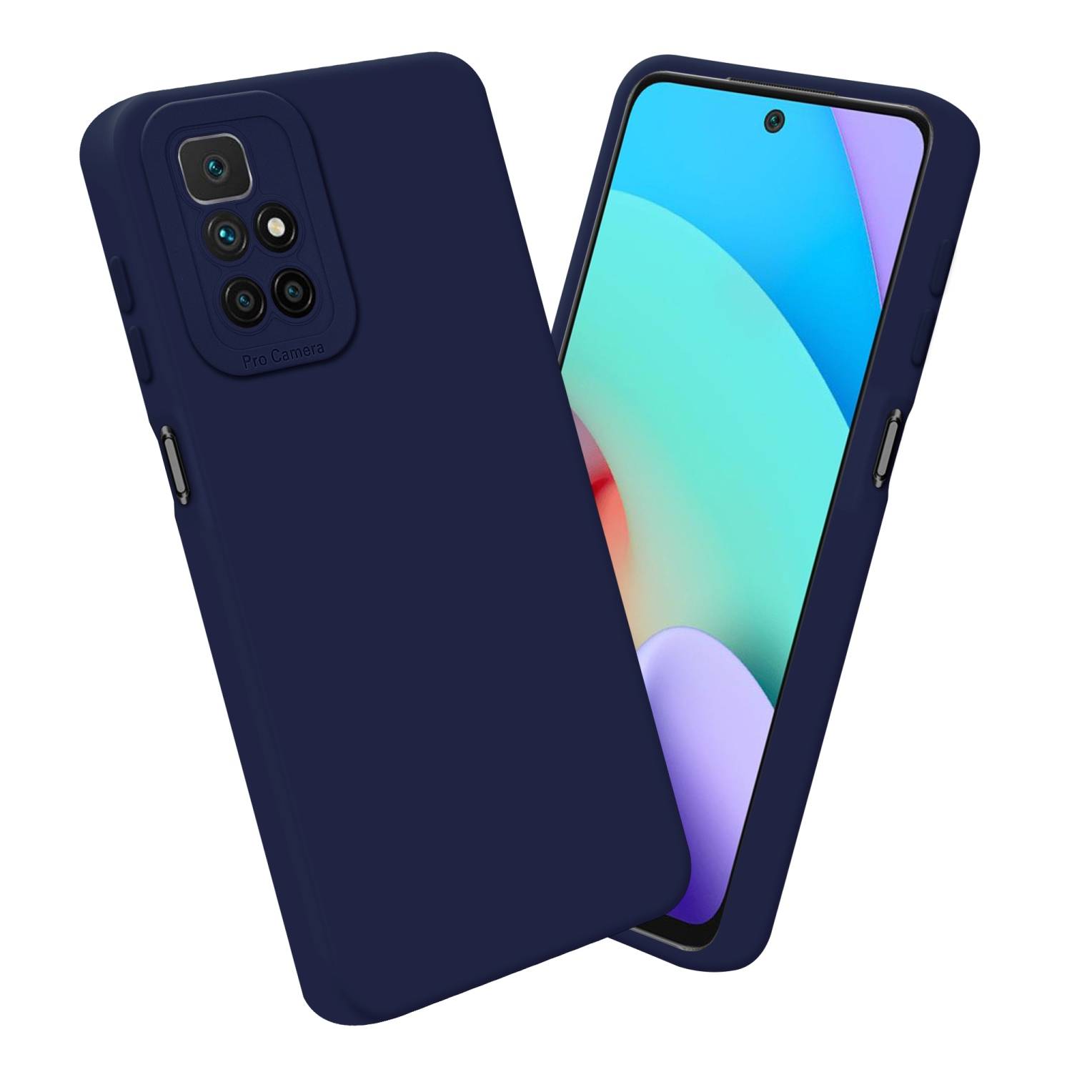Cadorabo Hülle für Xiaomi RedMi 10 Schutz Hülle in Blau TPU Silikon Etui Case Handyhülle