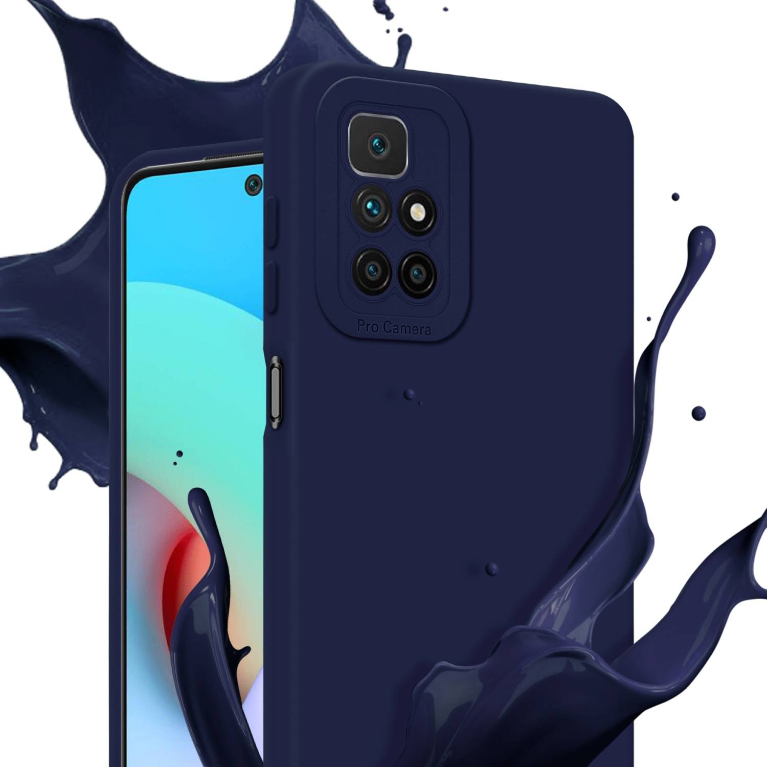 Cadorabo Hülle für Xiaomi RedMi 10 Schutz Hülle in Blau TPU Silikon Etui Case Handyhülle