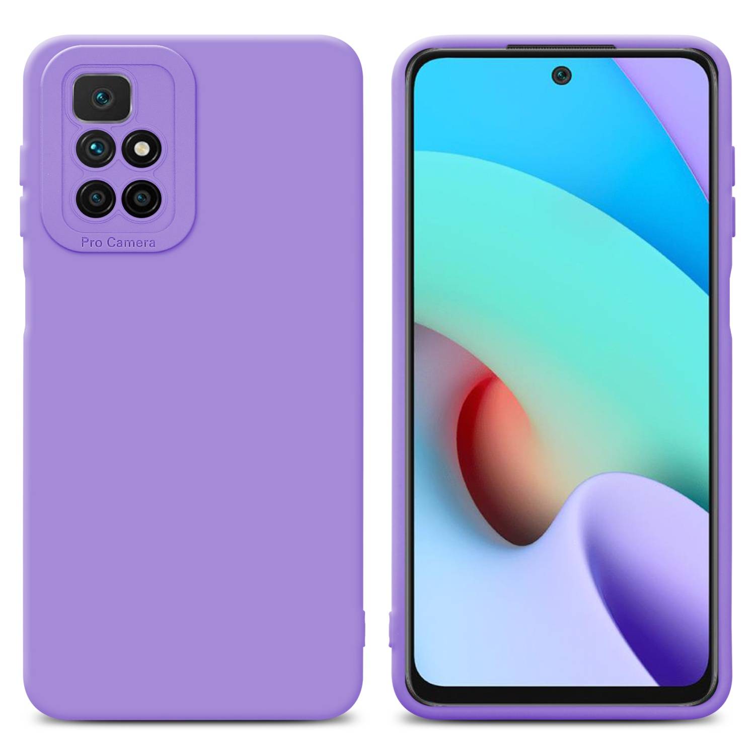 Cadorabo Hülle für Xiaomi RedMi 10 Schutz Hülle in Lila TPU Silikon Etui Case Handyhülle