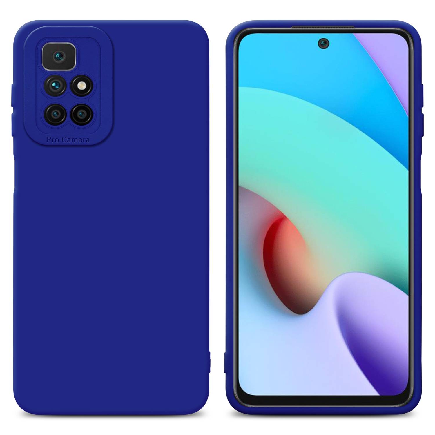 Cadorabo Hülle für Xiaomi RedMi 10 Schutz Hülle in Blau TPU Silikon Etui Case Handyhülle