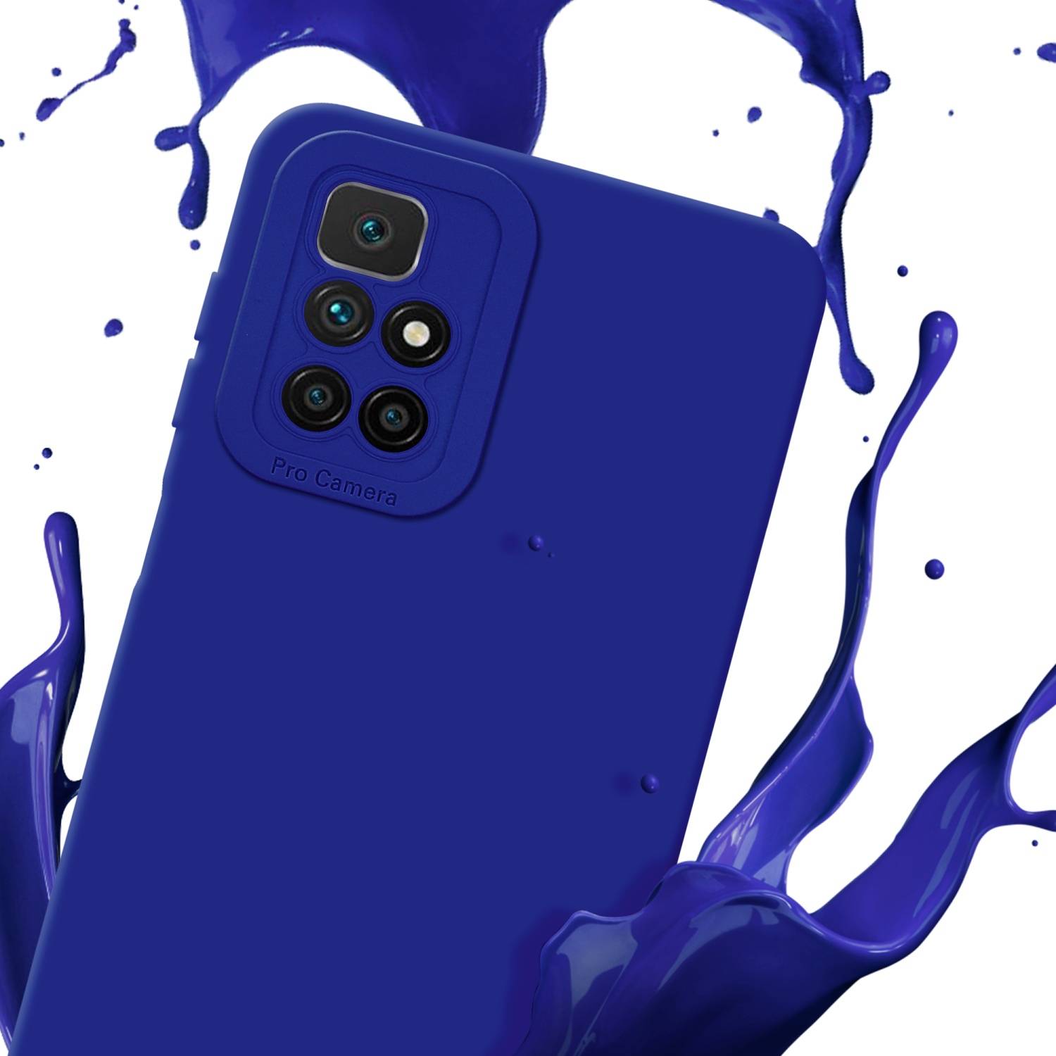 Cadorabo Hülle für Xiaomi RedMi 10 Schutz Hülle in Blau TPU Silikon Etui Case Handyhülle