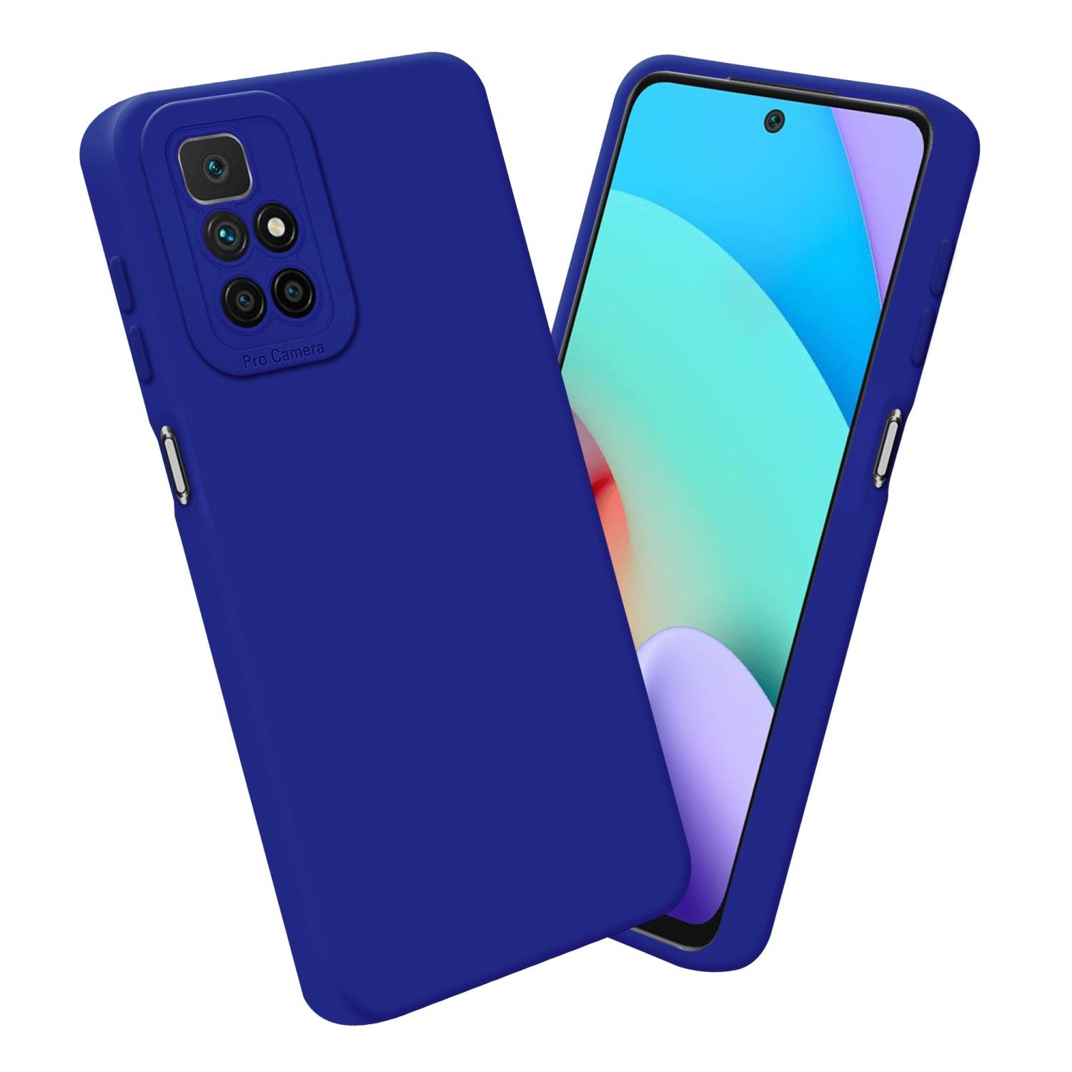 Cadorabo Hülle für Xiaomi RedMi 10 Schutz Hülle in Blau TPU Silikon Etui Case Handyhülle