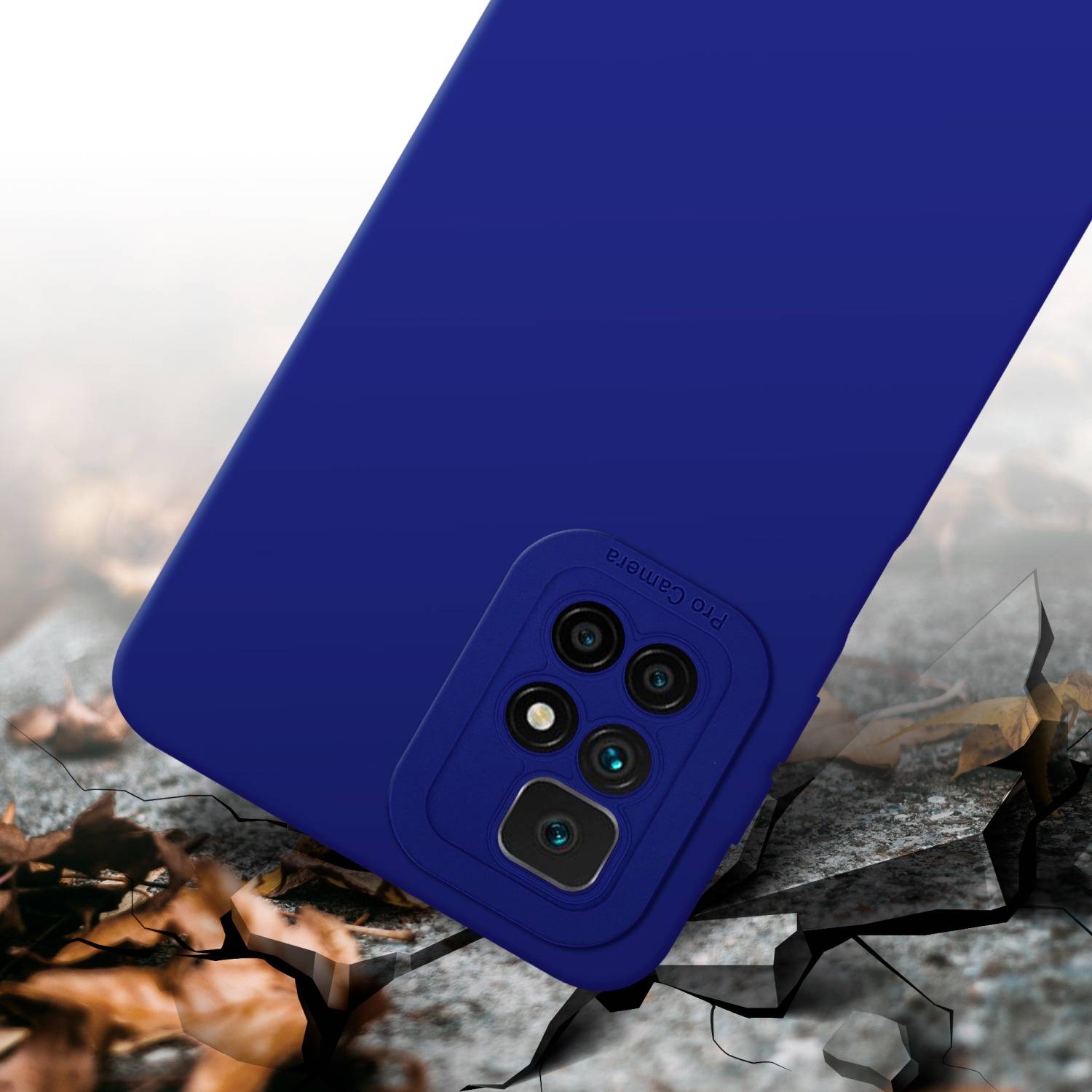 Cadorabo Hülle für Xiaomi RedMi 10 Schutz Hülle in Blau TPU Silikon Etui Case Handyhülle