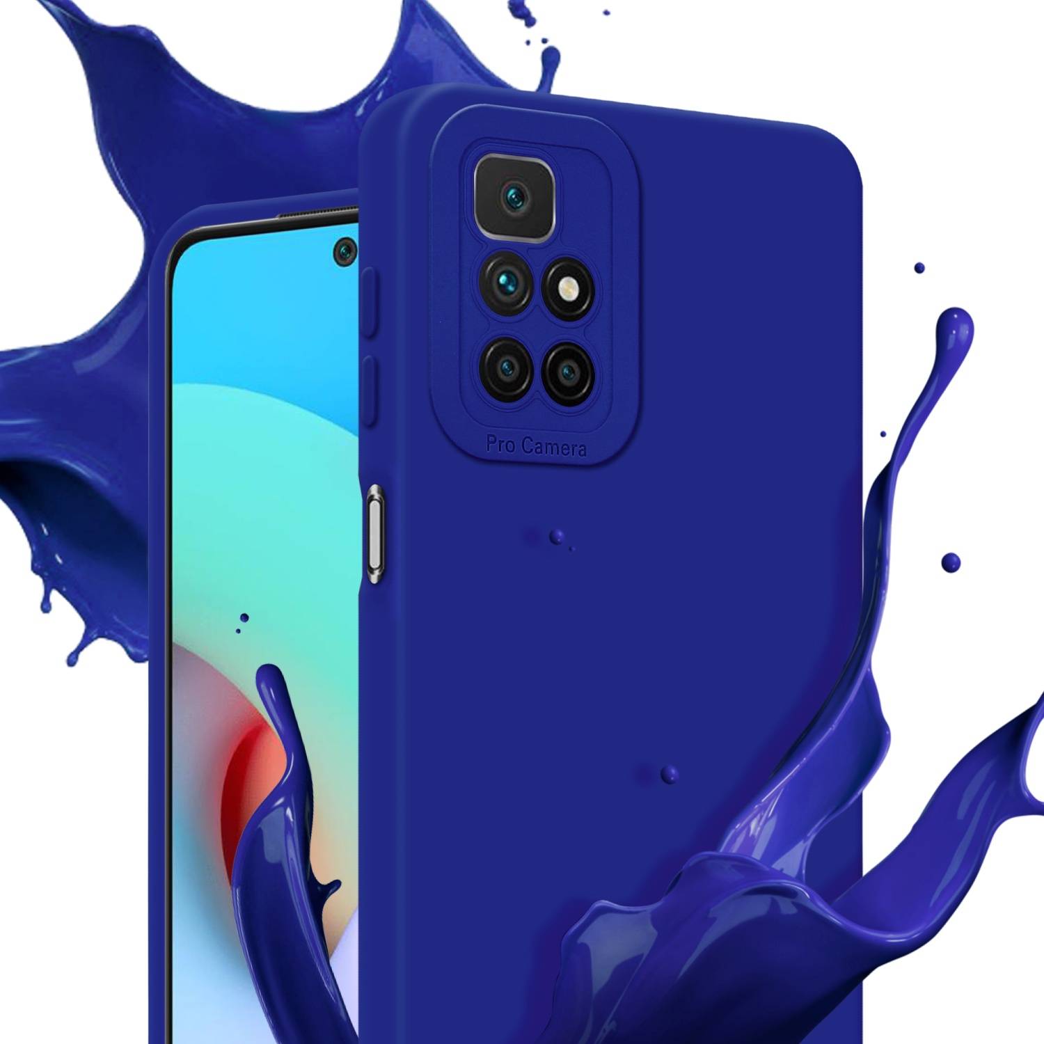 Cadorabo Hülle für Xiaomi RedMi 10 Schutz Hülle in Blau TPU Silikon Etui Case Handyhülle