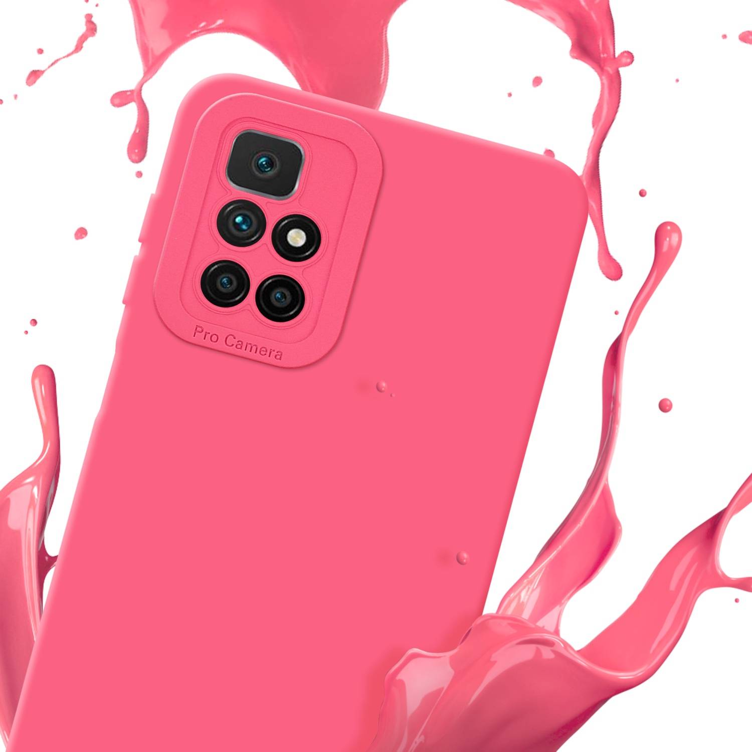 Cadorabo Hülle für Xiaomi RedMi 10 Schutz Hülle in Rot TPU Silikon Etui Case Handyhülle