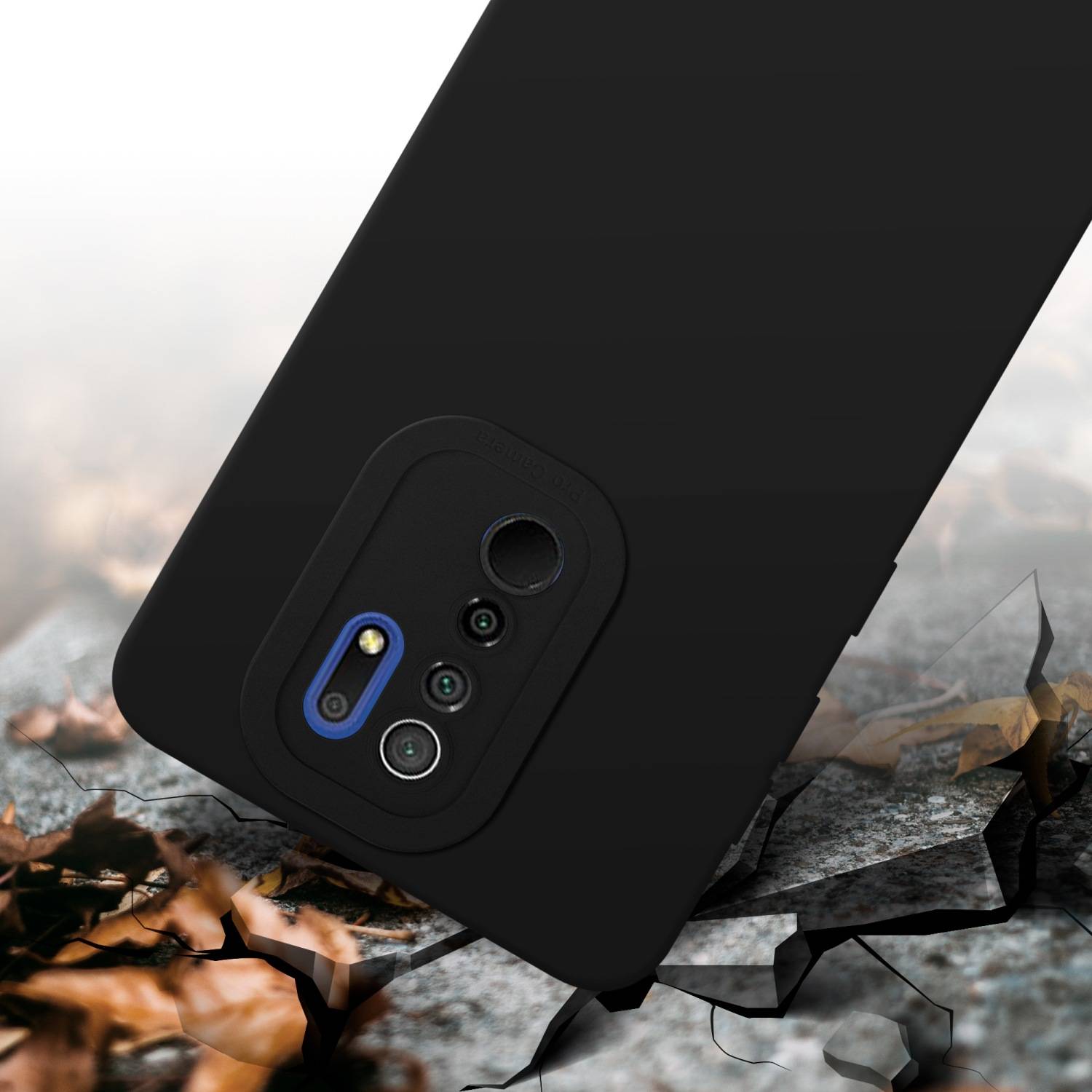 Cadorabo Hülle für Xiaomi RedMi 9 Schutz Hülle in Schwarz TPU Silikon Etui Case Handyhülle