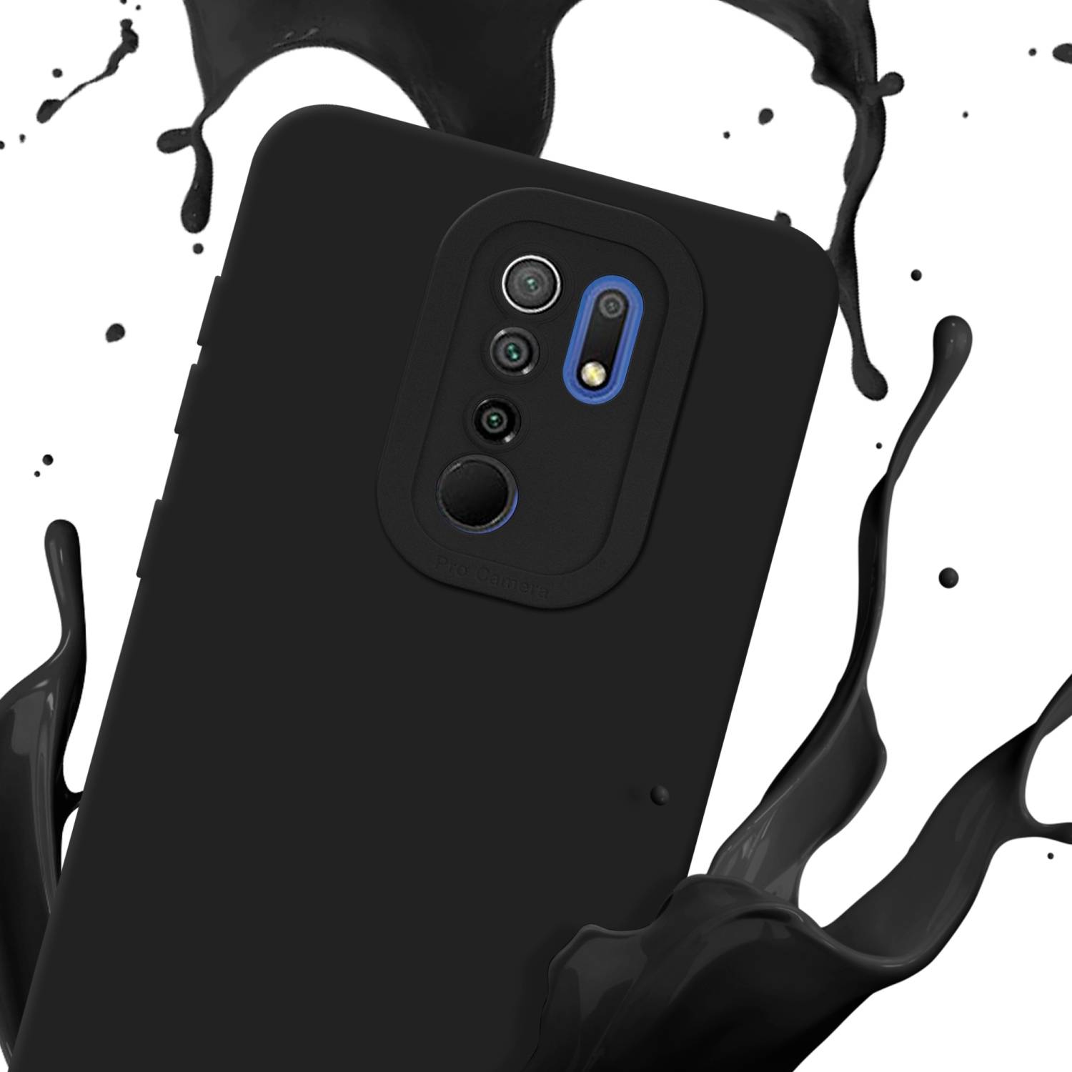 Cadorabo Hülle für Xiaomi RedMi 9 Schutz Hülle in Schwarz TPU Silikon Etui Case Handyhülle
