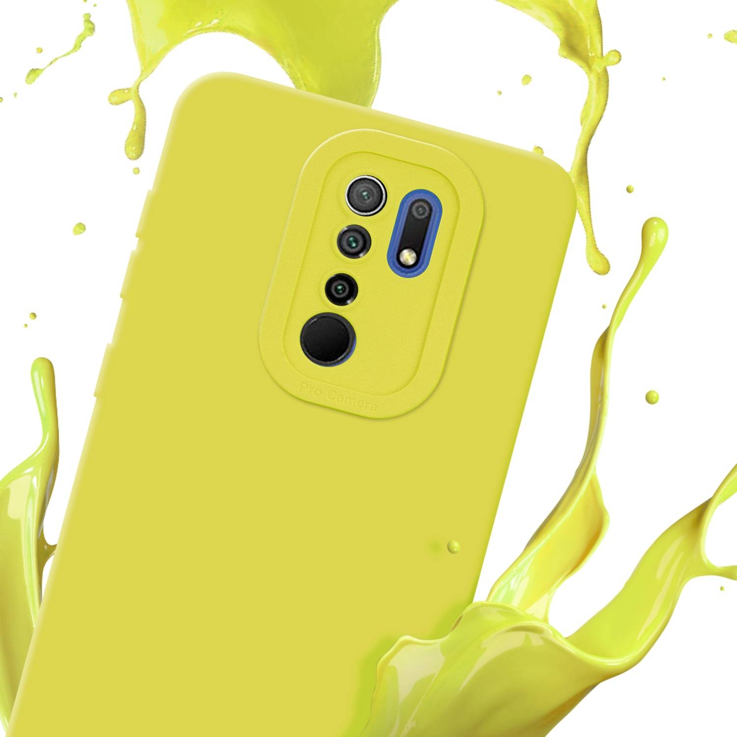 Cadorabo Hülle für Xiaomi RedMi 9 Schutz Hülle in Gelb TPU Silikon Etui Case Handyhülle