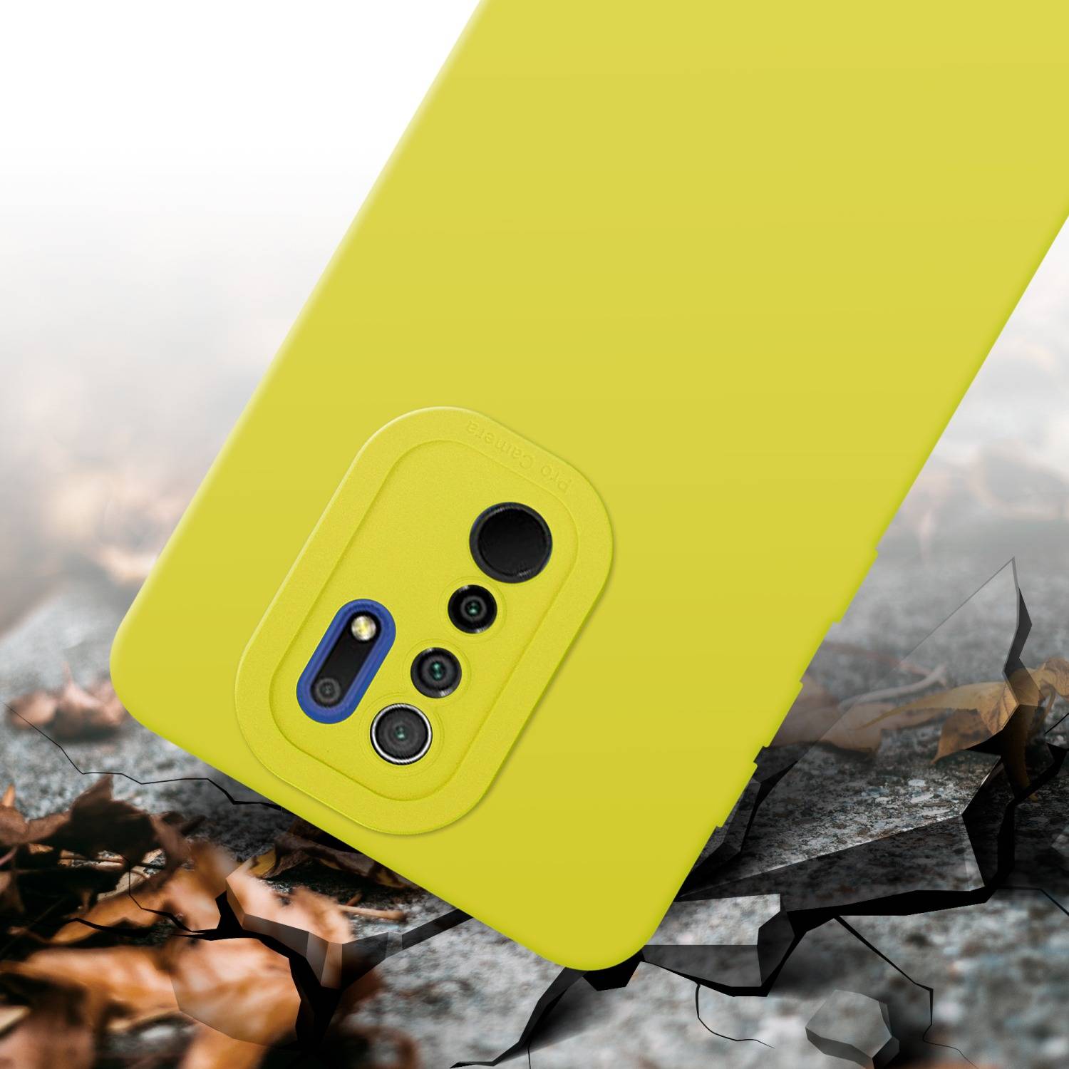 Cadorabo Hülle für Xiaomi RedMi 9 Schutz Hülle in Gelb TPU Silikon Etui Case Handyhülle