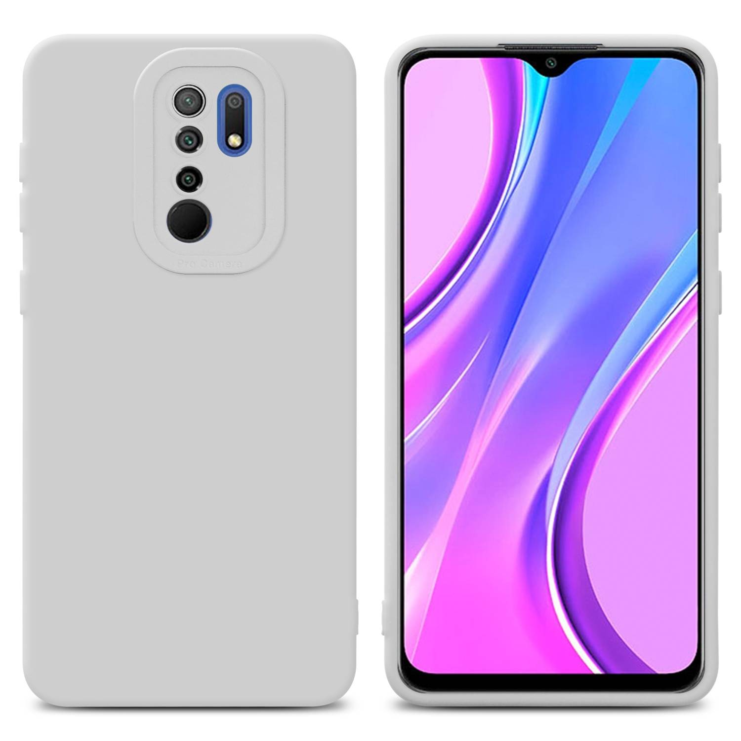 Cadorabo Hülle für Xiaomi RedMi 9 Schutz Hülle in Weiß TPU Silikon Etui Case Handyhülle