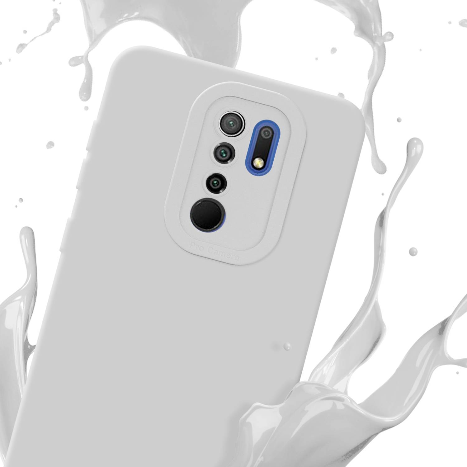 Cadorabo Hülle für Xiaomi RedMi 9 Schutz Hülle in Weiß TPU Silikon Etui Case Handyhülle