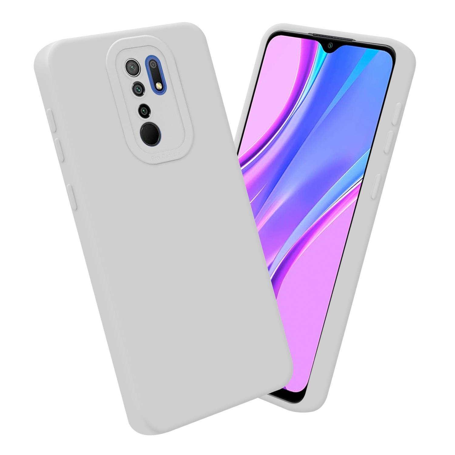 Cadorabo Hülle für Xiaomi RedMi 9 Schutz Hülle in Weiß TPU Silikon Etui Case Handyhülle