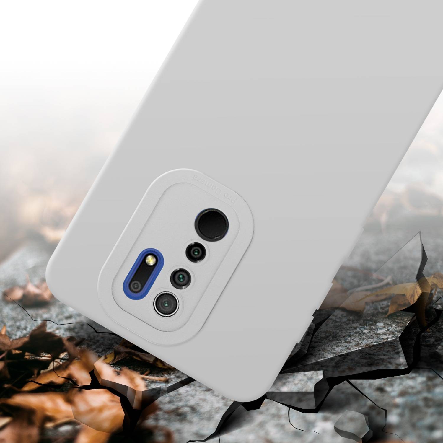 Cadorabo Hülle für Xiaomi RedMi 9 Schutz Hülle in Weiß TPU Silikon Etui Case Handyhülle