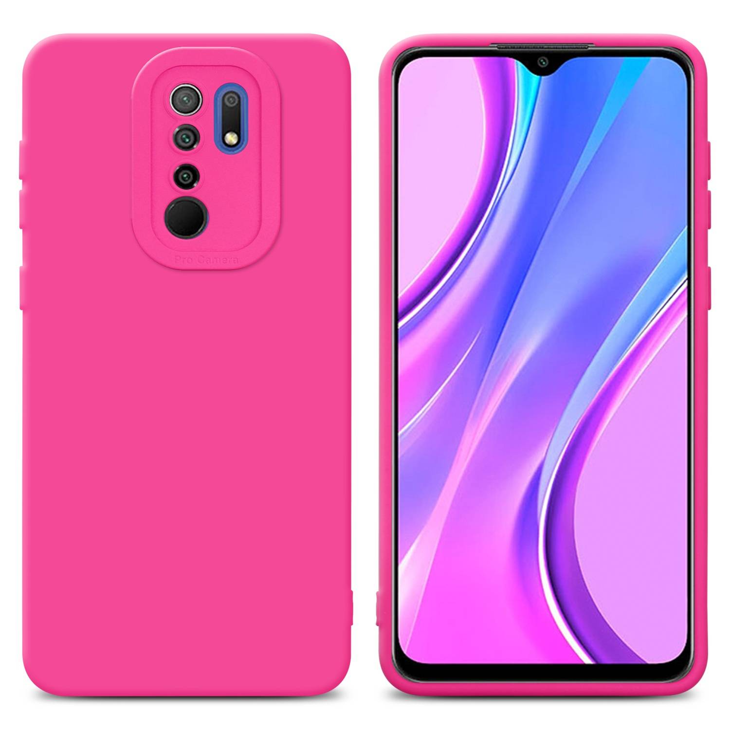 Cadorabo Hülle für Xiaomi RedMi 9 Schutz Hülle in Pink TPU Silikon Etui Case Handyhülle