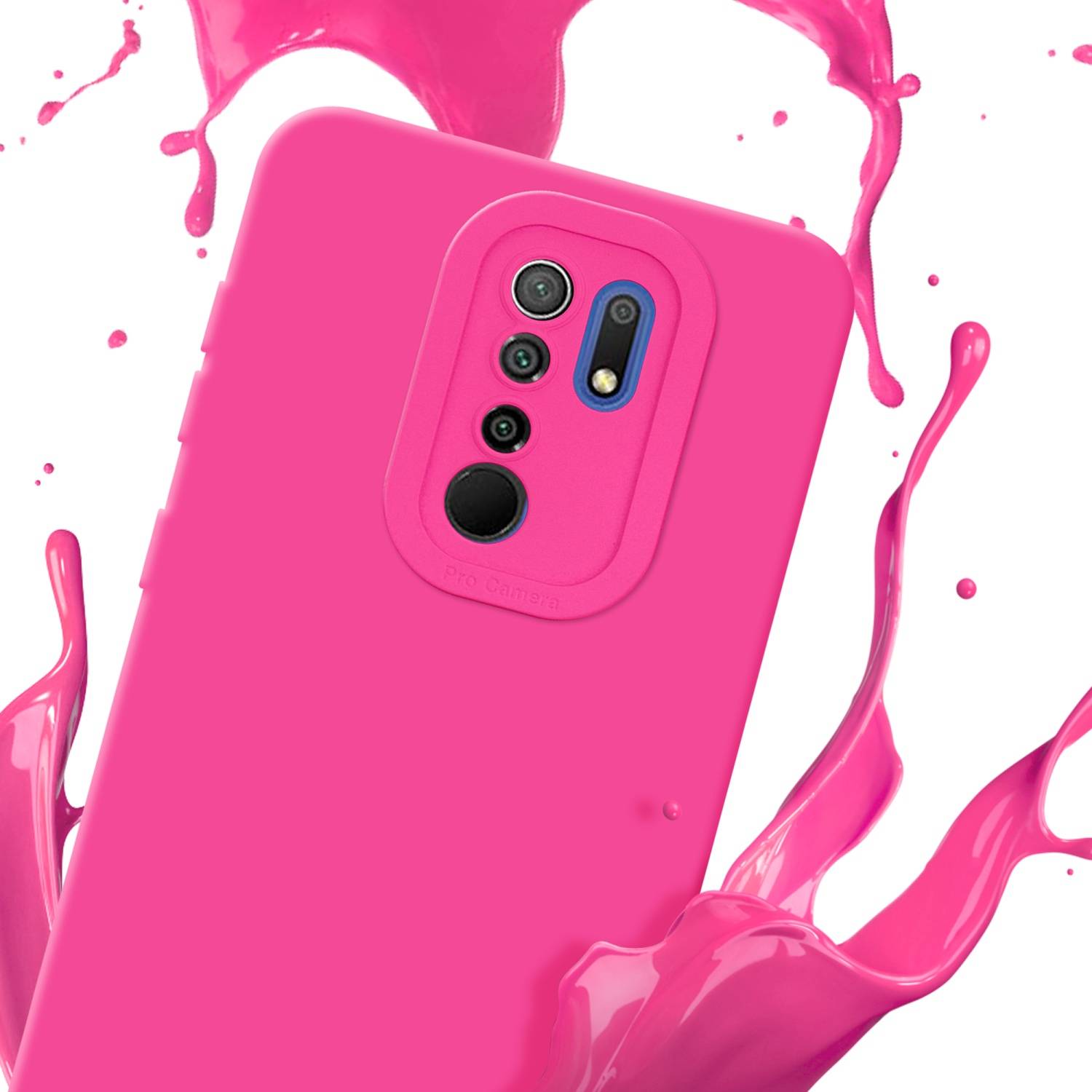 Cadorabo Hülle für Xiaomi RedMi 9 Schutz Hülle in Pink TPU Silikon Etui Case Handyhülle