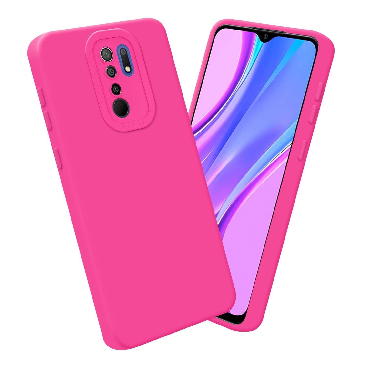 Cadorabo Hülle für Xiaomi RedMi 9 Schutz Hülle in Pink TPU Silikon Etui Case Handyhülle