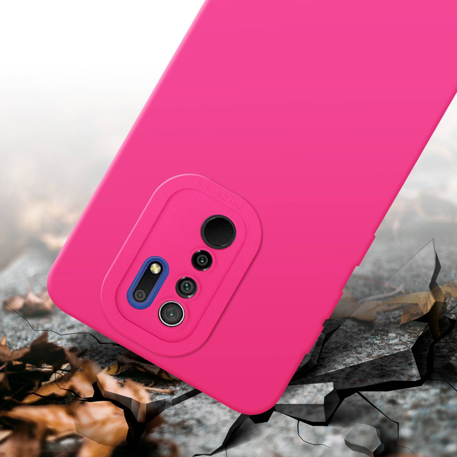 Cadorabo Hülle für Xiaomi RedMi 9 Schutz Hülle in Pink TPU Silikon Etui Case Handyhülle