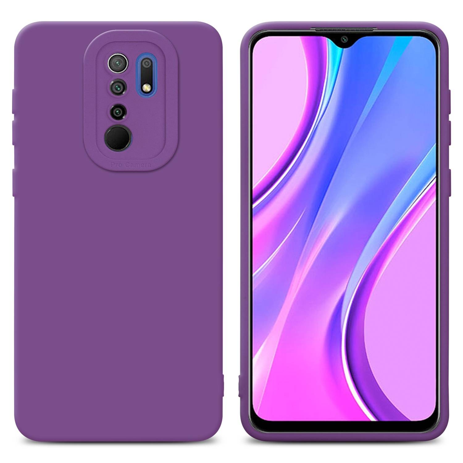 Cadorabo Hülle für Xiaomi RedMi 9 Schutz Hülle in Lila TPU Silikon Etui Case Handyhülle