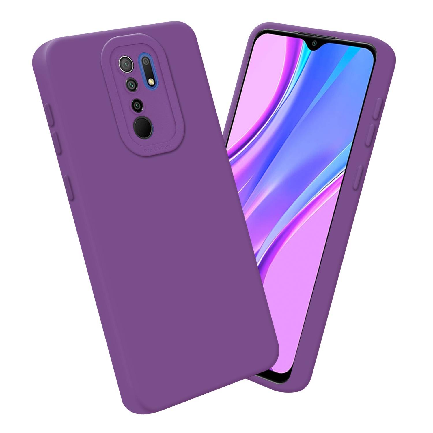 Cadorabo Hülle für Xiaomi RedMi 9 Schutz Hülle in Lila TPU Silikon Etui Case Handyhülle