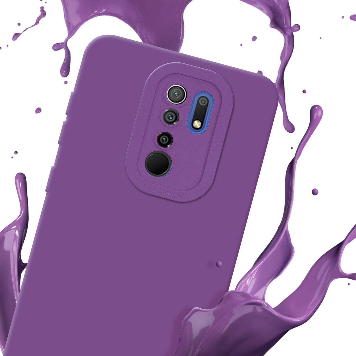 Cadorabo Hülle für Xiaomi RedMi 9 Schutz Hülle in Lila TPU Silikon Etui Case Handyhülle